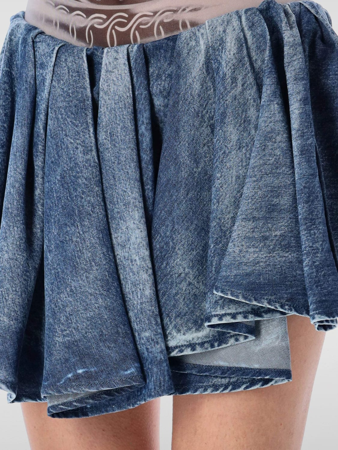 スカート DIESEL Woman Skirt Gnawed Blue A196870CMBP 01 DIESEL: Short woman - Gnawed Blue | Diesel skirt A196870CMBP