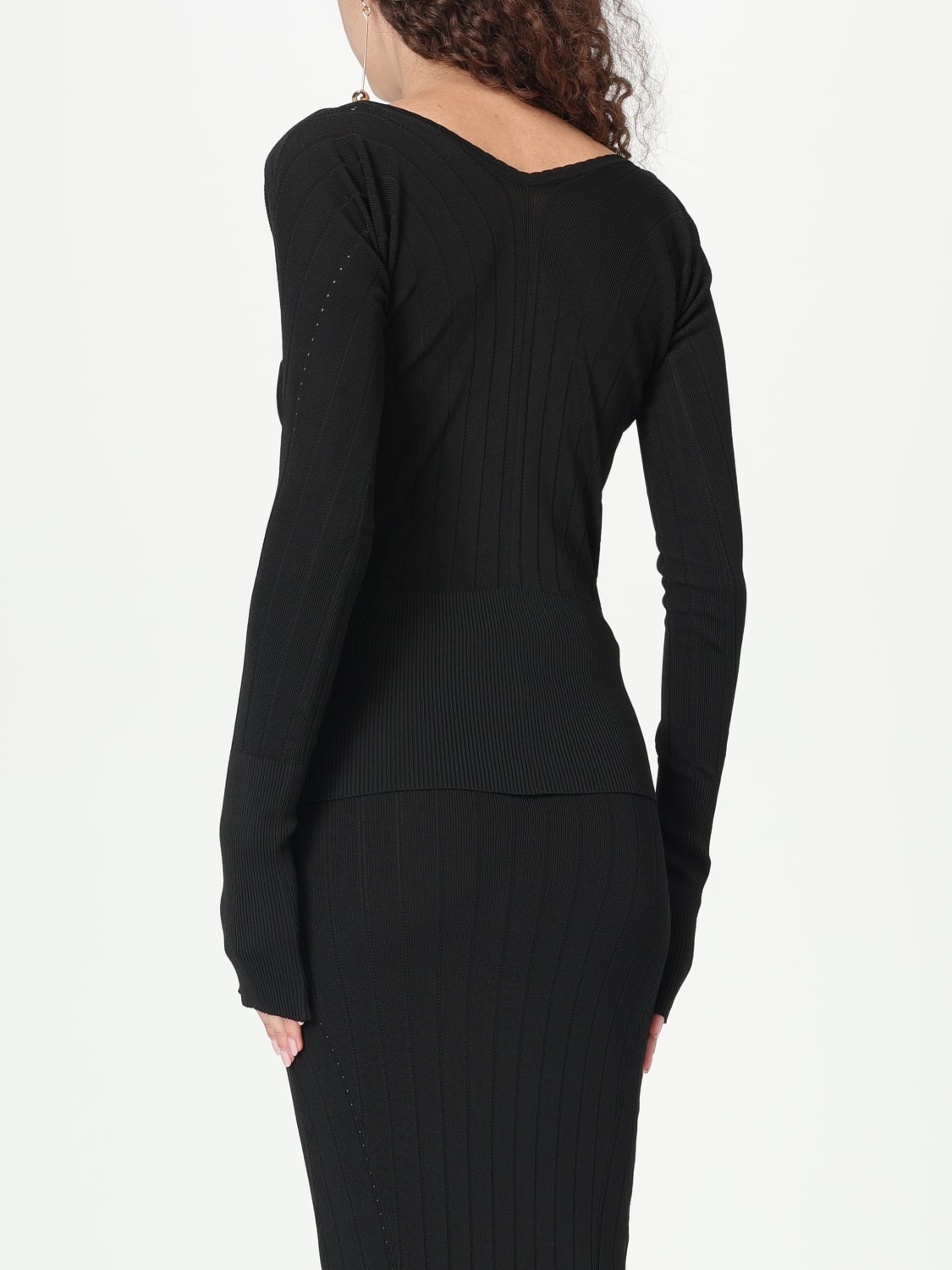 JACQUEMUS SWEATER: Jacquemus sweater with metal logo, Black - Img 3