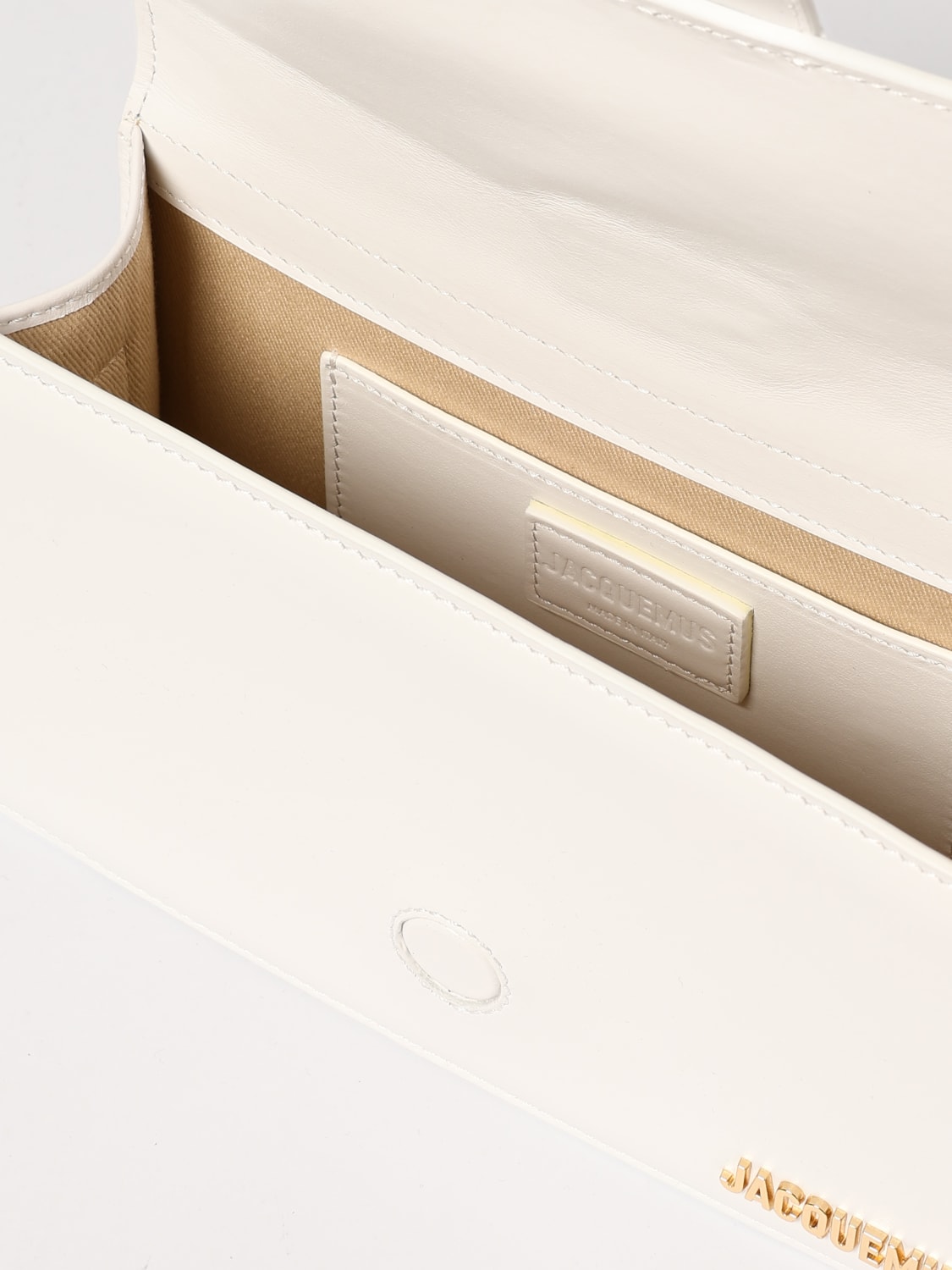 JACQUEMUS BORSA MINI: Borsa Le Grand Bambino Jacquemus in pelle , Bianco - Img 5