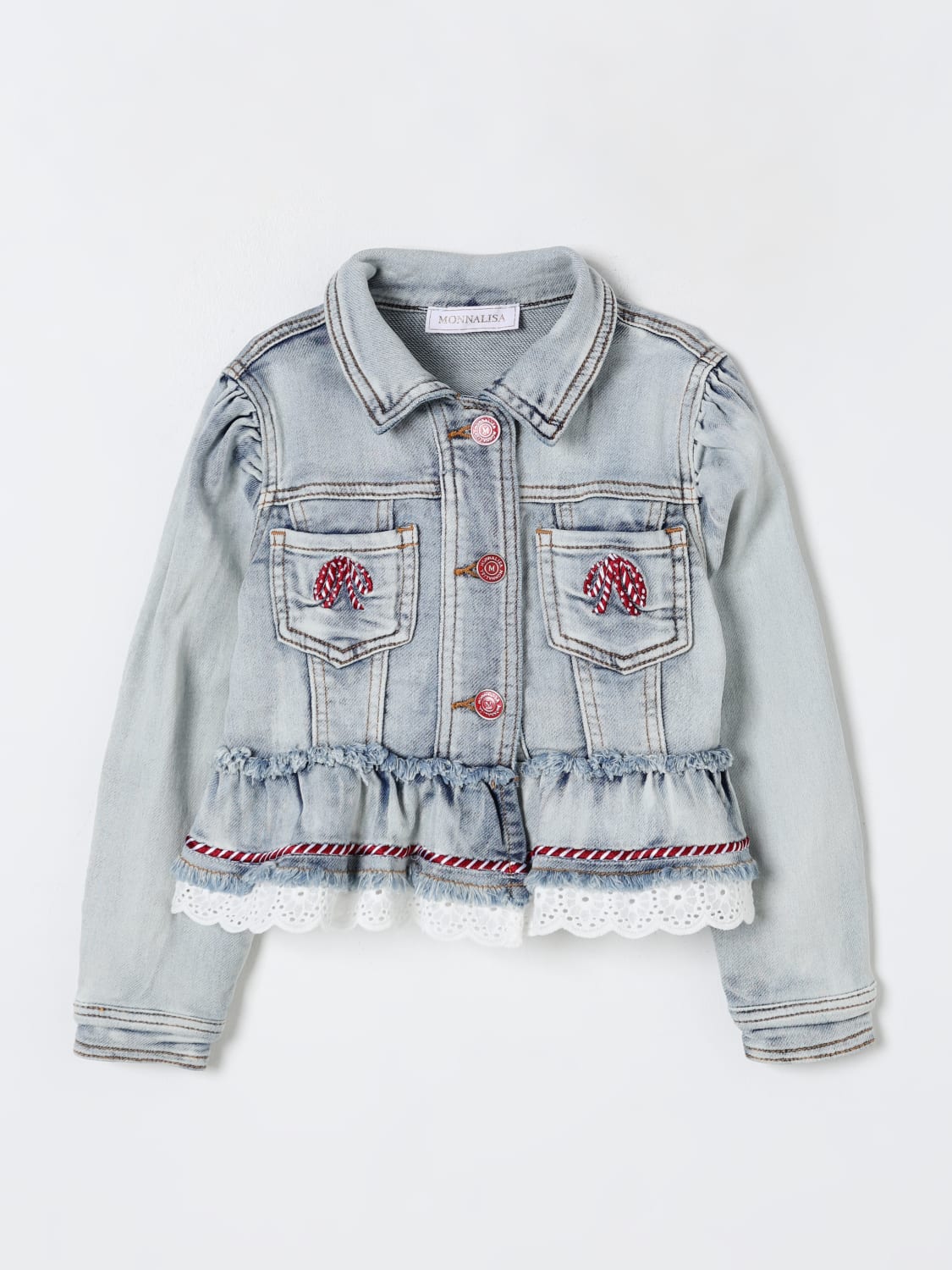MONNALISA JACKET: Coat kids Monnalisa, Denim - Img 1