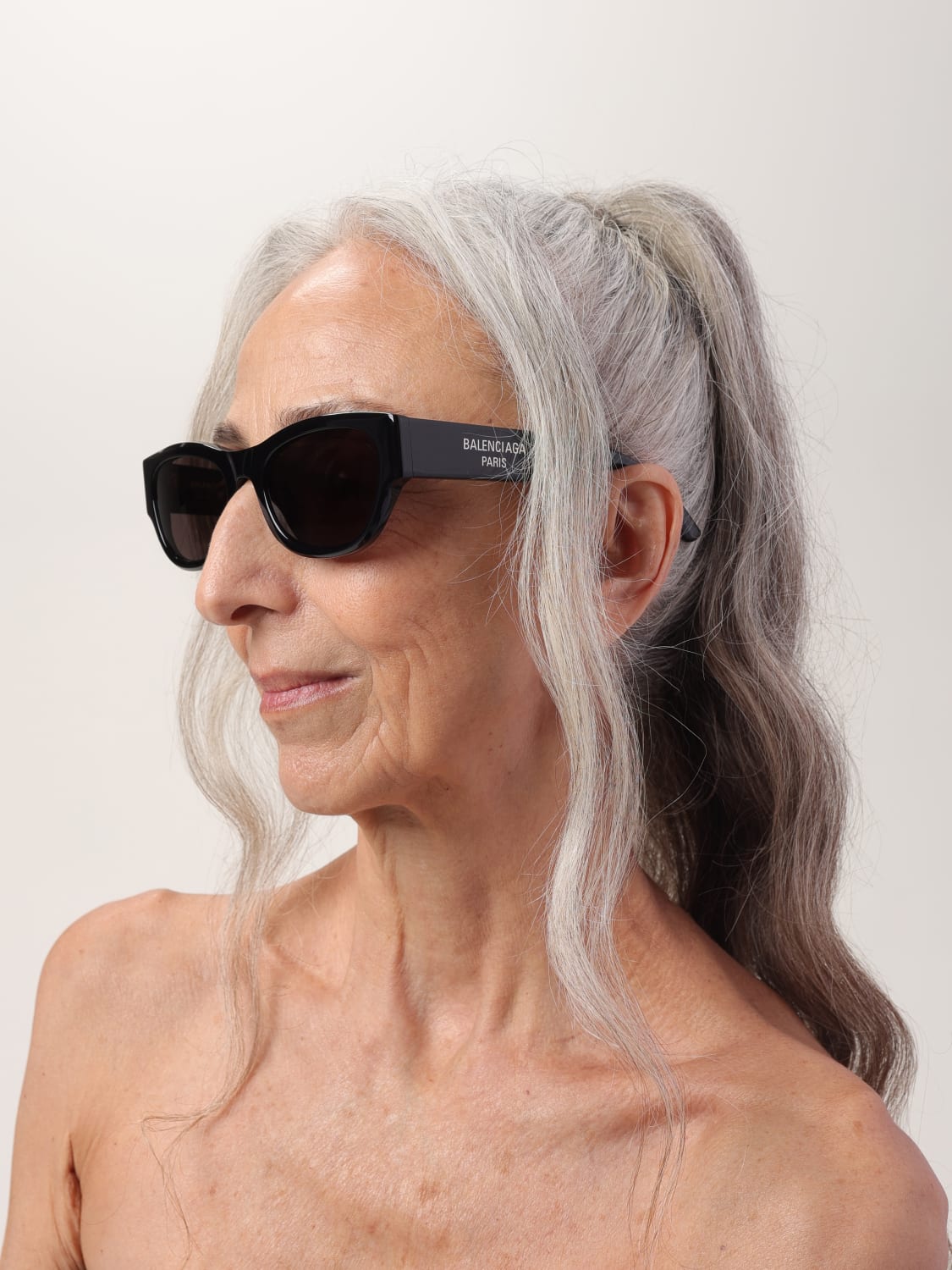BALENCIAGA: Sunglasses woman - Black | Balenciaga sunglasses