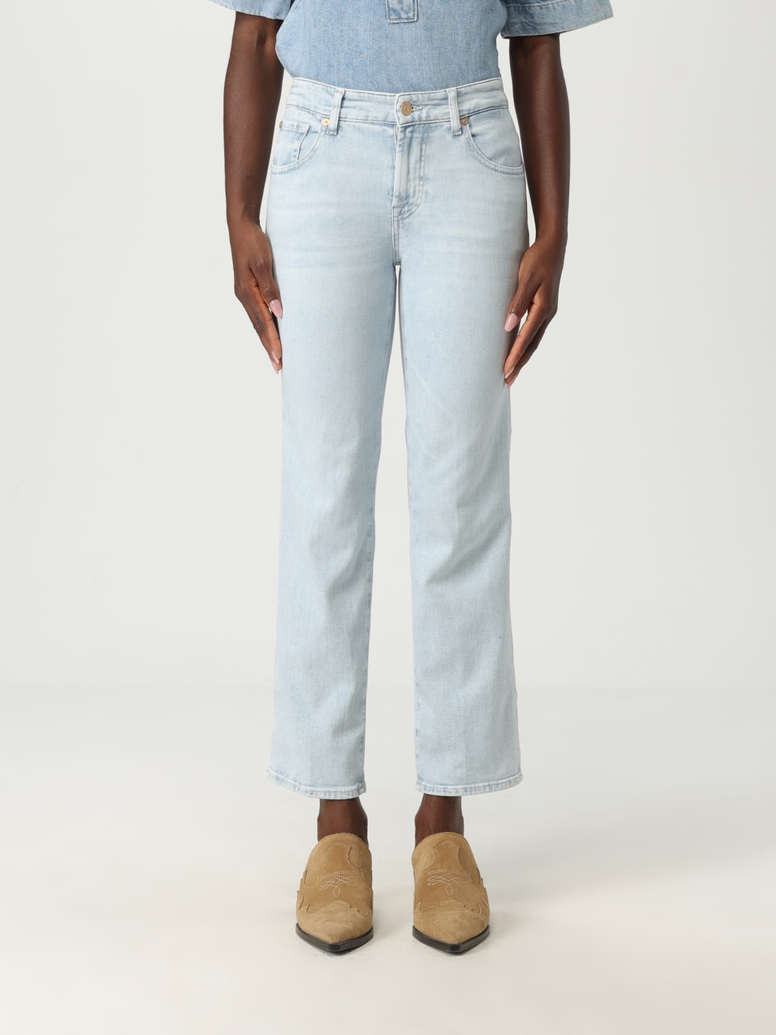 7 FOR ALL MANKIND 청바지: 청바지 여성 7 For All Mankind, 블루 1 - Img 1