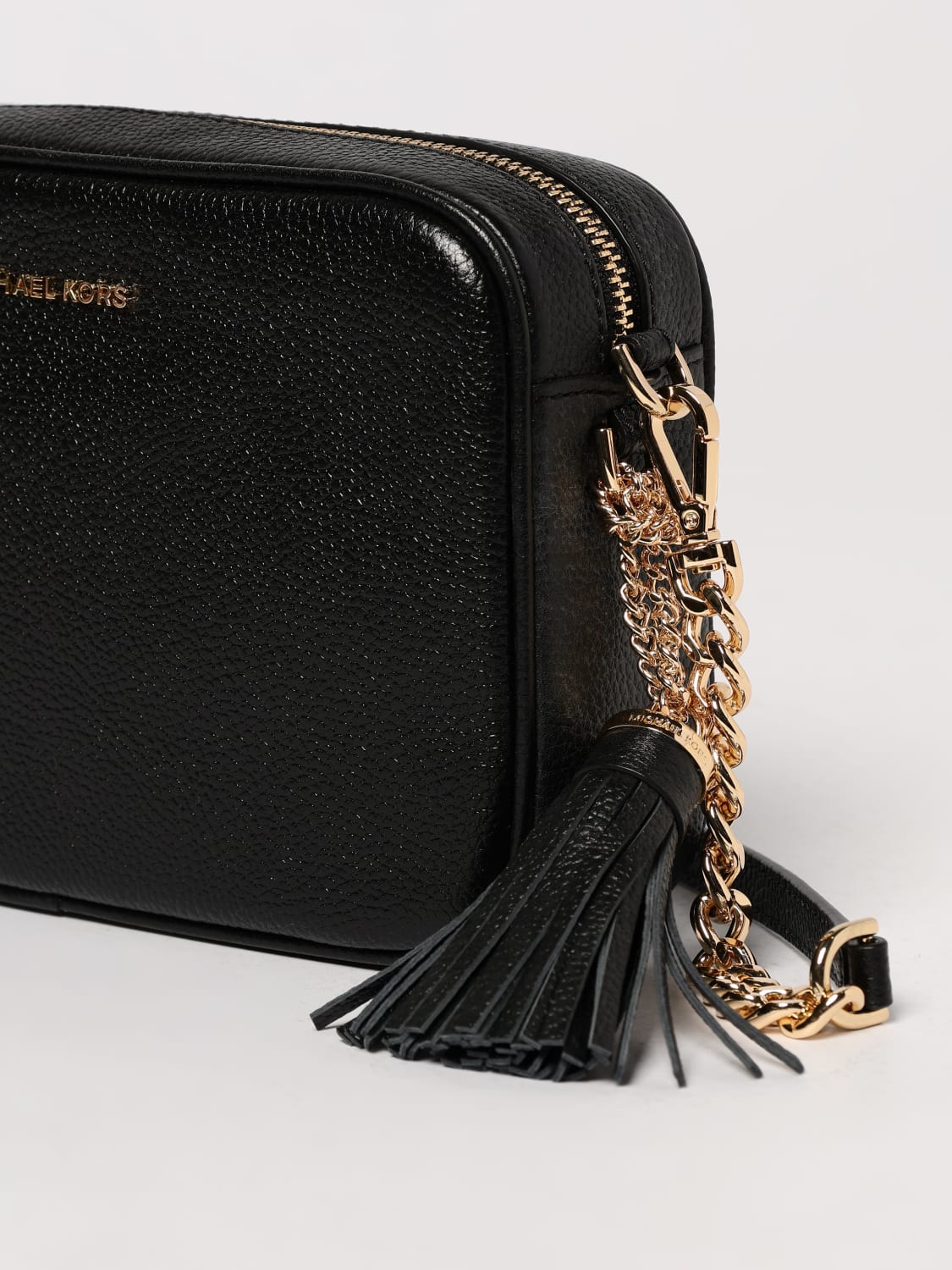 MICHAEL KORS BORSA MINI: Borsa Ginny Michael Kors in pelle a grana , Nero - Img 3