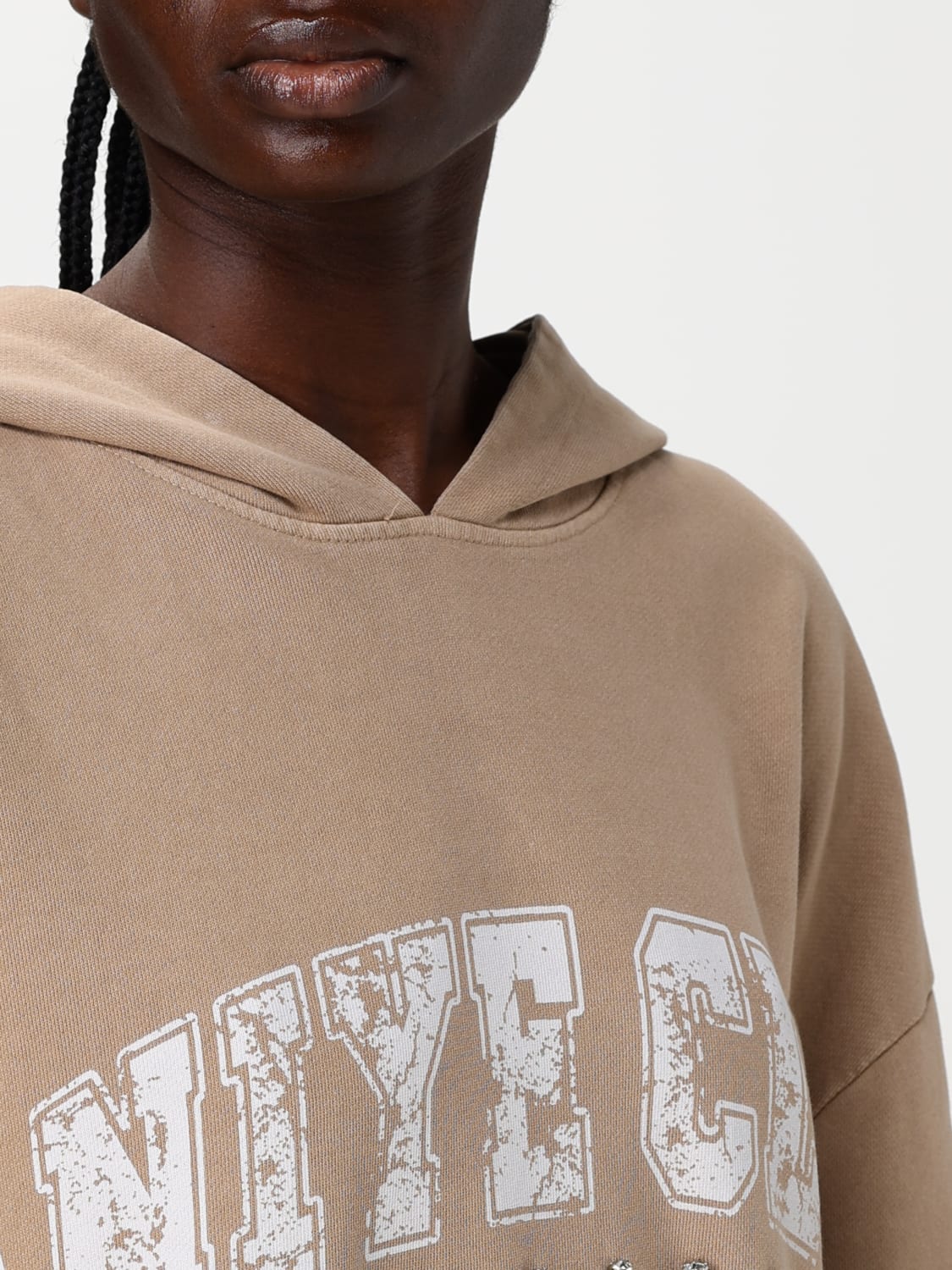 ANIYE BY FELPA: Felpa in cotone stampata con cristalli Aniye By, Beige - Img 3