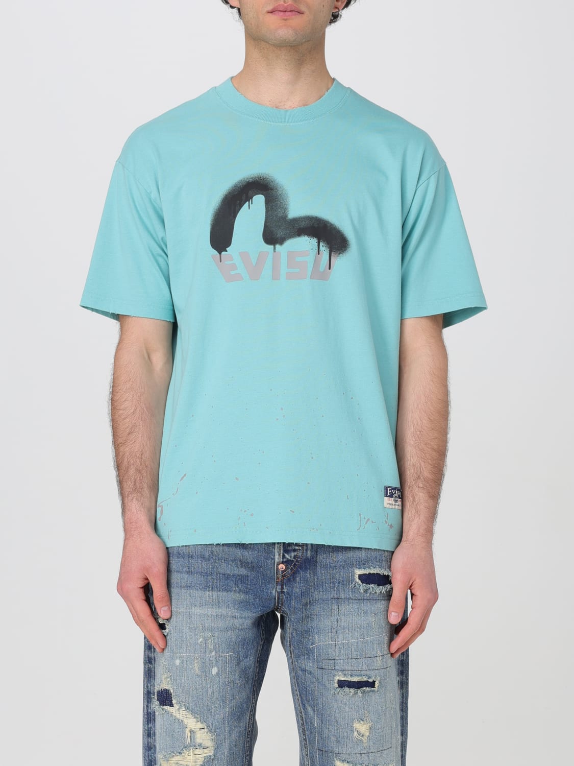 Tシャツ・カットソー EVISU Men T-shirt Green 2ESHTM5TS1107 GRN EVISU Men T-shirt Green 2ESHTM5TS1107 GRN (EVISU/Tシャツ