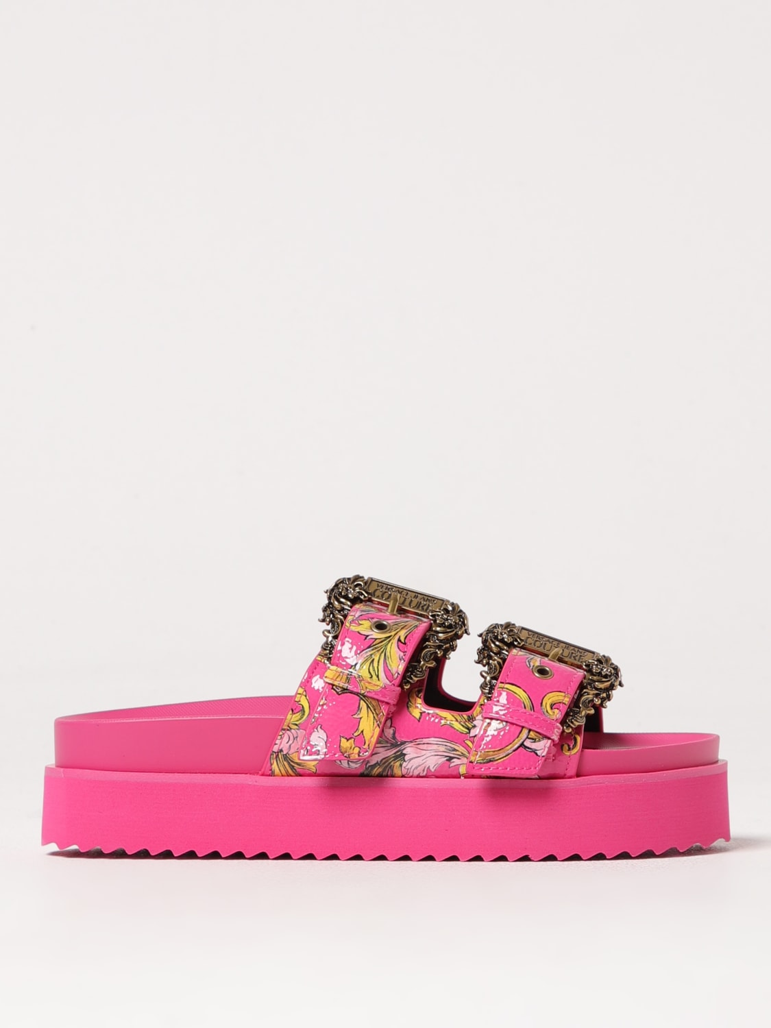 VERSACE JEANS COUTURE SANDALIAS PLANAS: Sandalias planas mujer Versace Jeans Couture, Fucsia - Img 1
