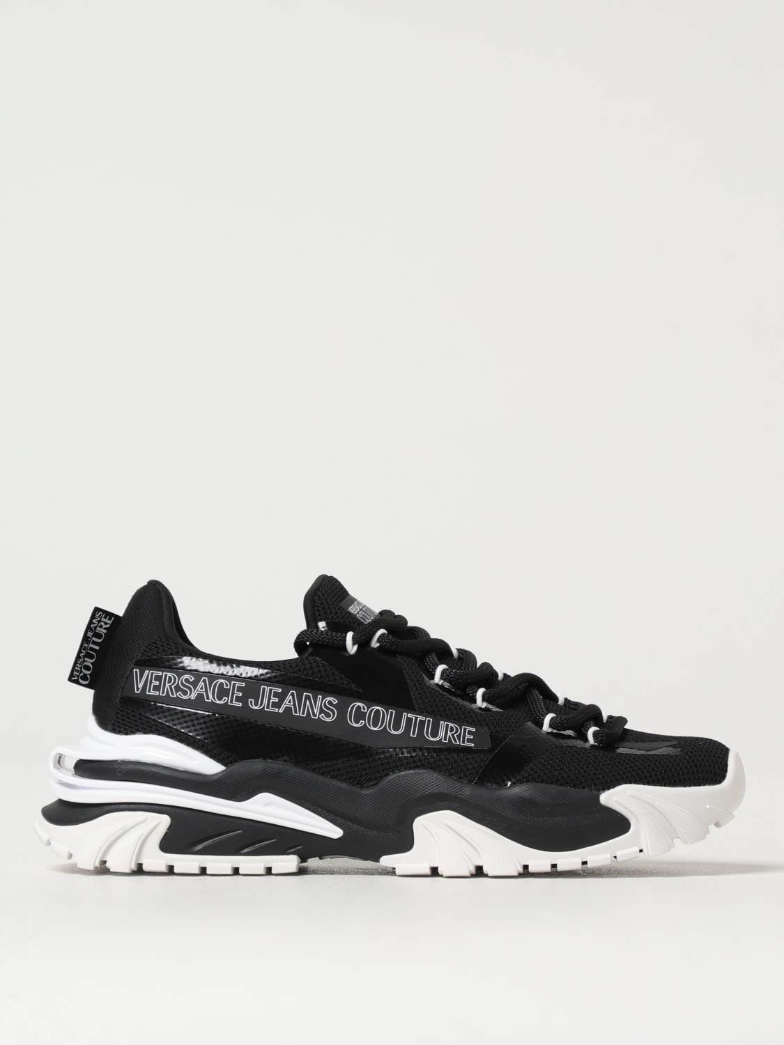 スニーカー VERSACE JEANS COUTURE Woman Sneakers Black 78YA3SC1ZSC52 899 VERSACE JEANS COUTURE Womens Black Leather Sneakers with