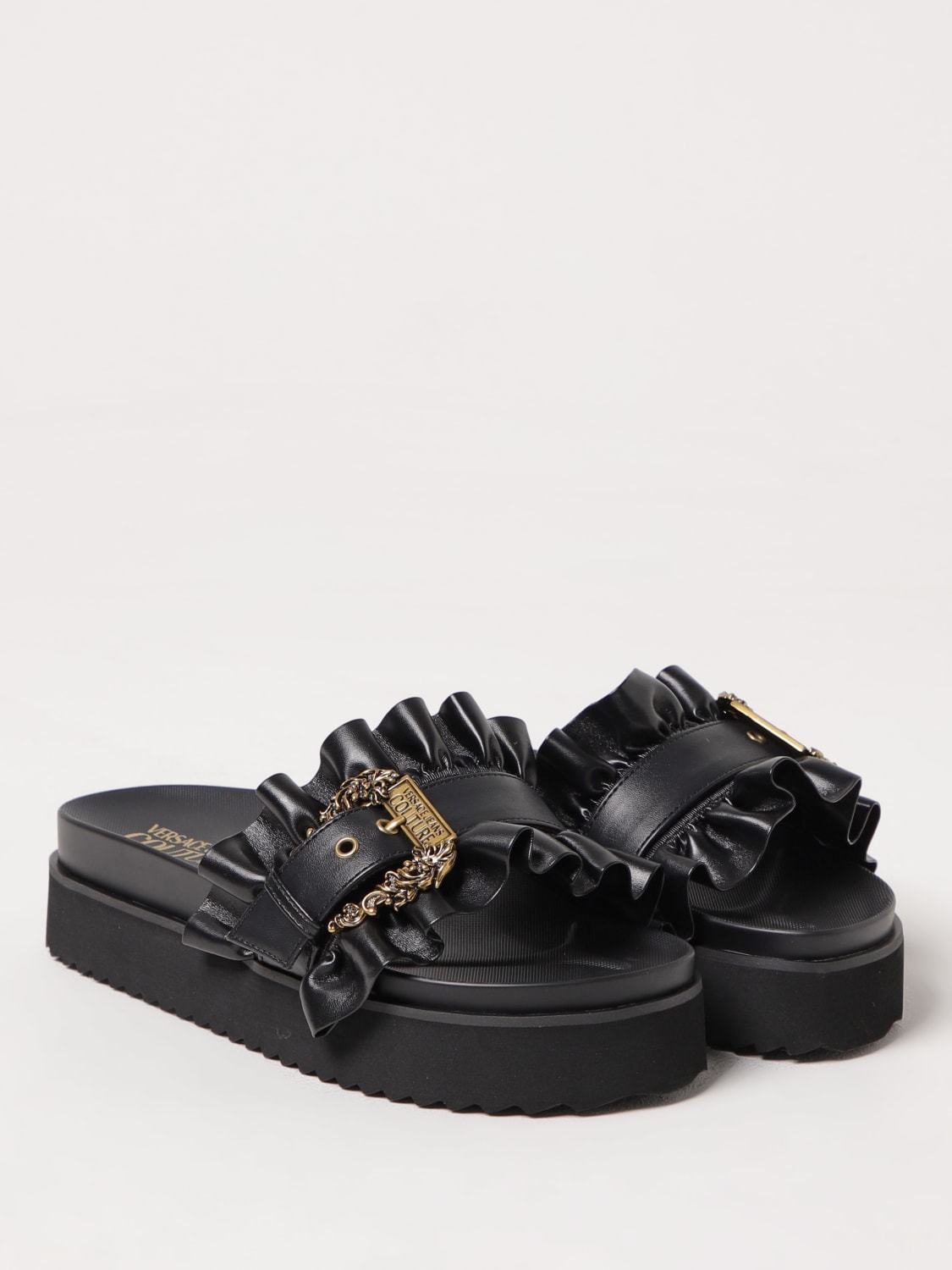 VERSACE JEANS COUTURE SANDALIAS PLANAS: Sandalias planas mujer Versace Jeans Couture, Negro - Img 2
