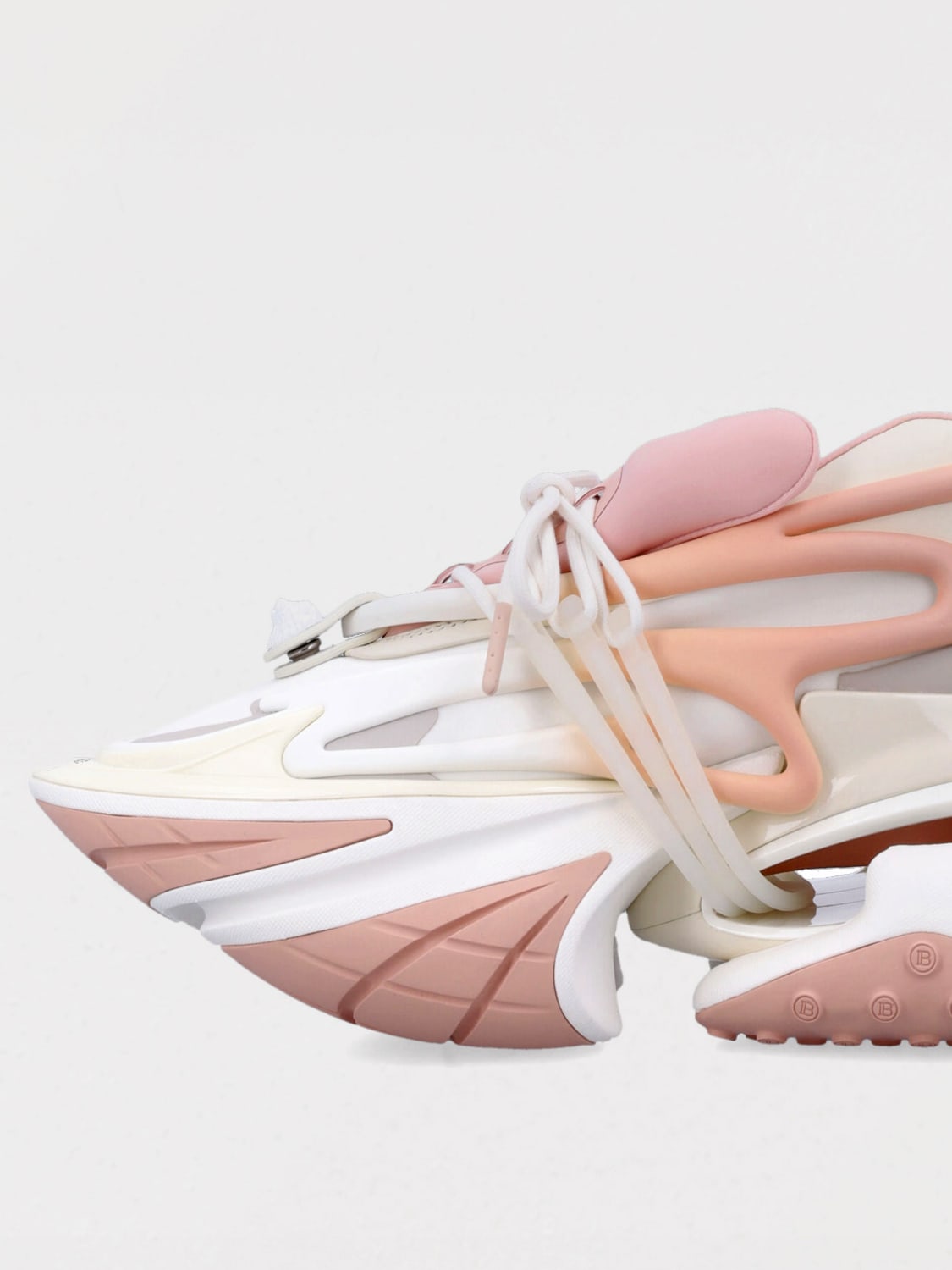 BALMAIN SNEAKERS: Sneakers Unicorn Balmain in gomma e neoprene , Rosa - Img 4
