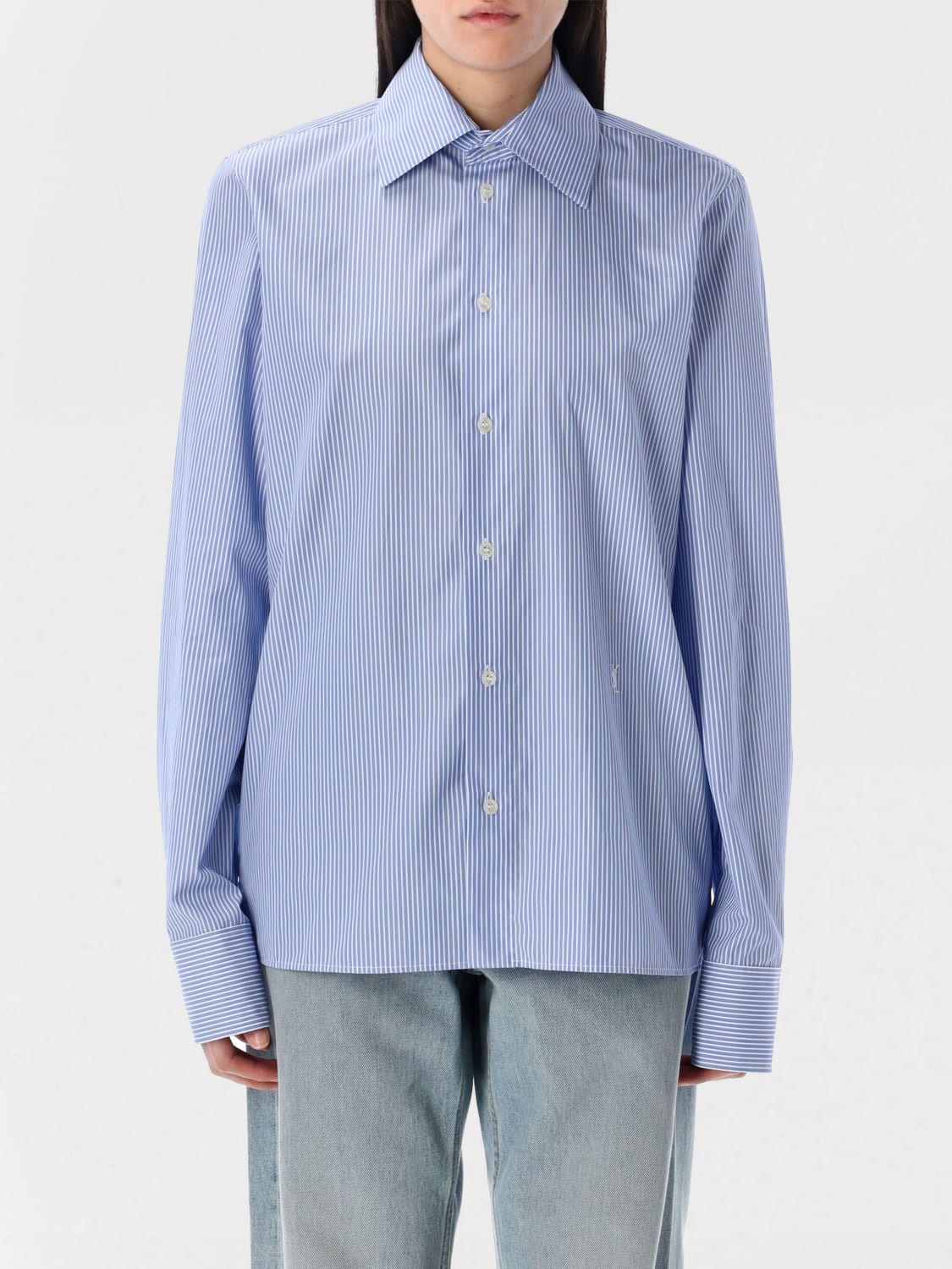 SAINT LAURENT CAMISA: Camisa mujer Saint Laurent, Azul Oscuro - Img 1
