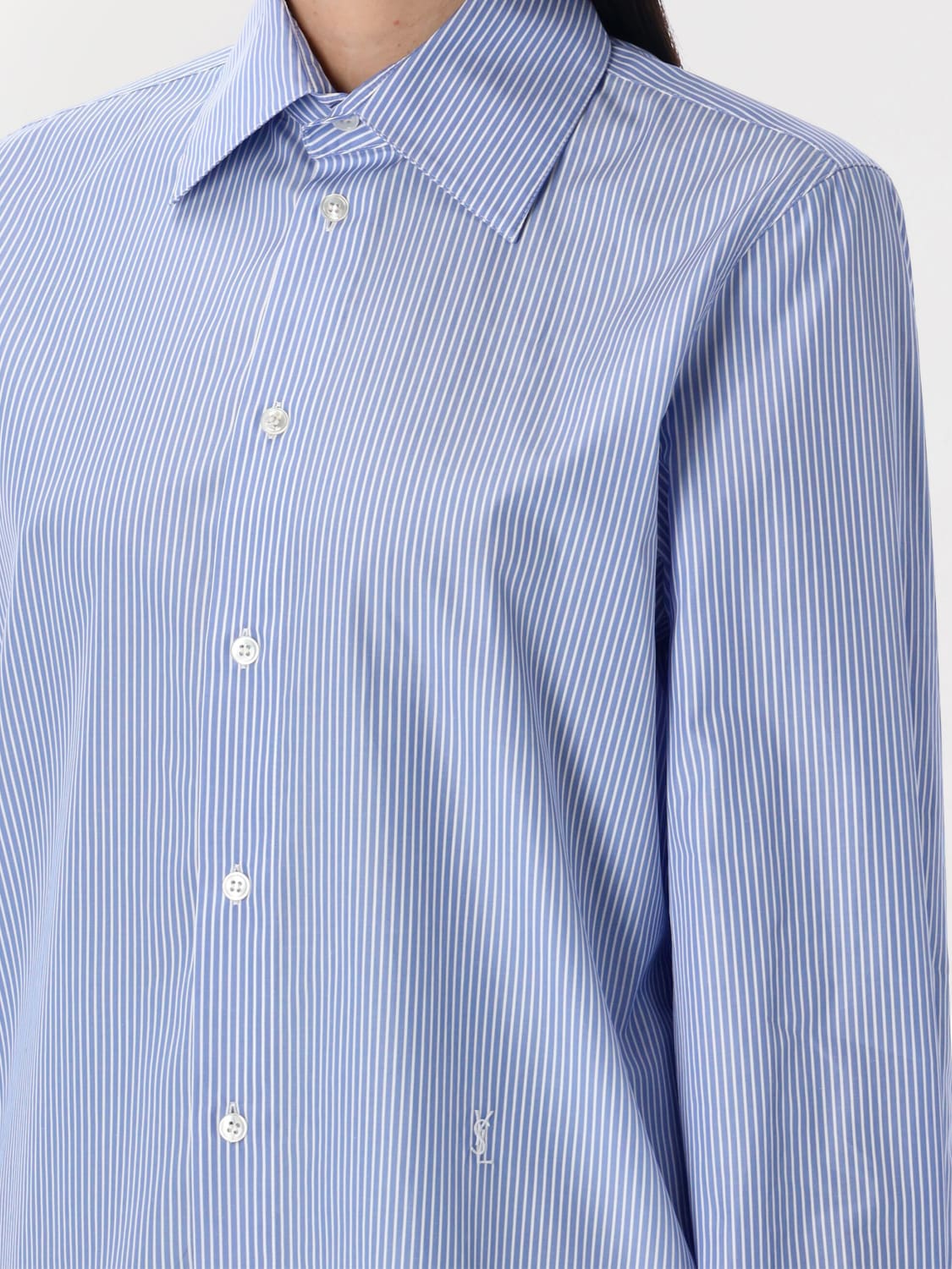 SAINT LAURENT CAMISA: Camisa mujer Saint Laurent, Azul Oscuro - Img 3