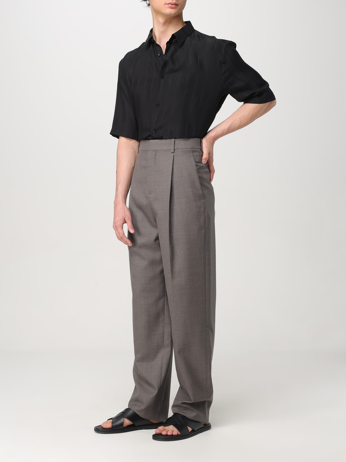 SAINT LAURENT PANTALONE: Pantalone sartoriale Saint Laurent in lana , Noce - Img 2
