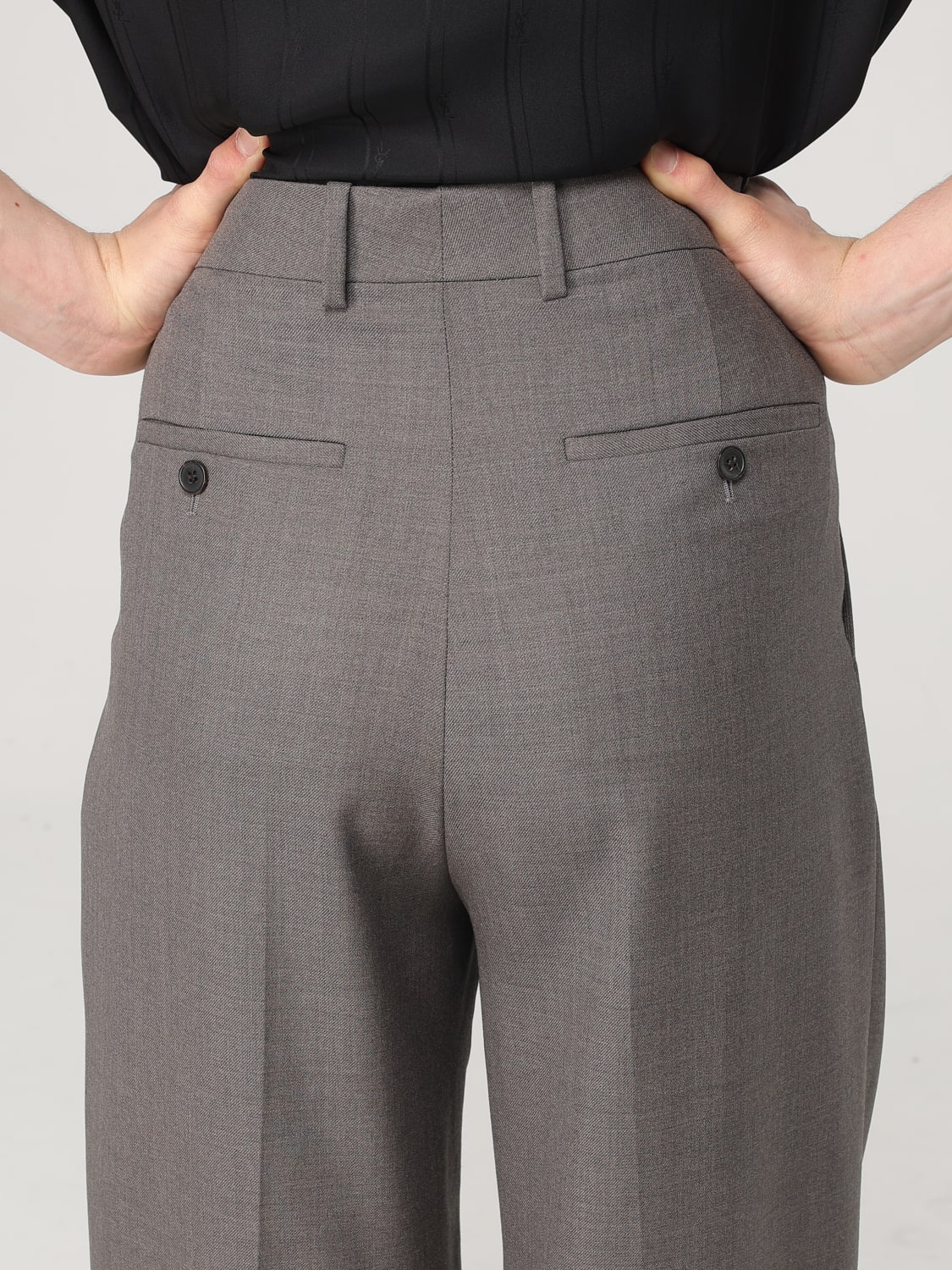 SAINT LAURENT PANTALONE: Pantalone sartoriale Saint Laurent in lana , Noce - Img 5