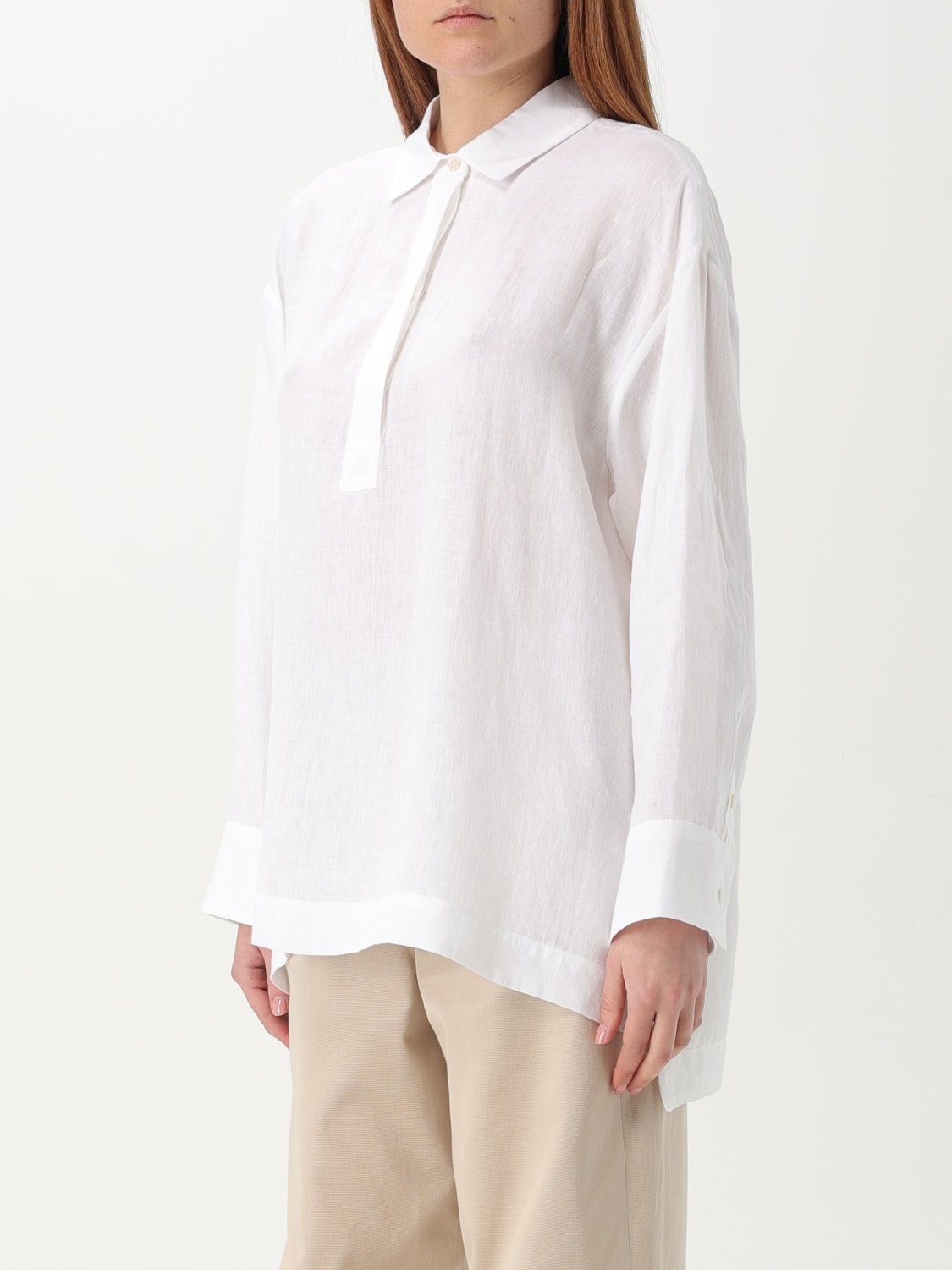 'S MAX MARA CAMICIA: Camicia 'S Max Mara in lino , Bianco - Img 4