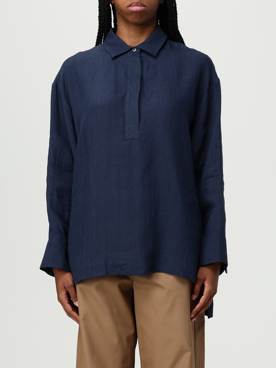 'S MAX MARA CAMICIA: Camicia 'S Max Mara in lino , Blue - Img 1