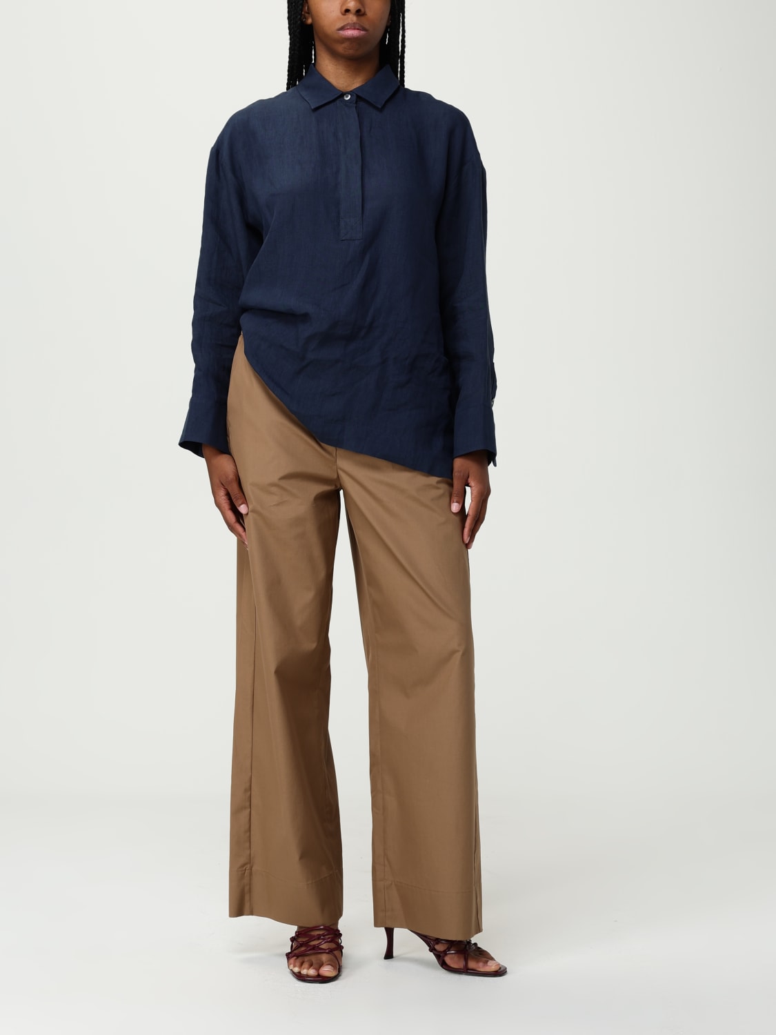 'S MAX MARA CAMICIA: Camicia 'S Max Mara in lino , Blue - Img 2
