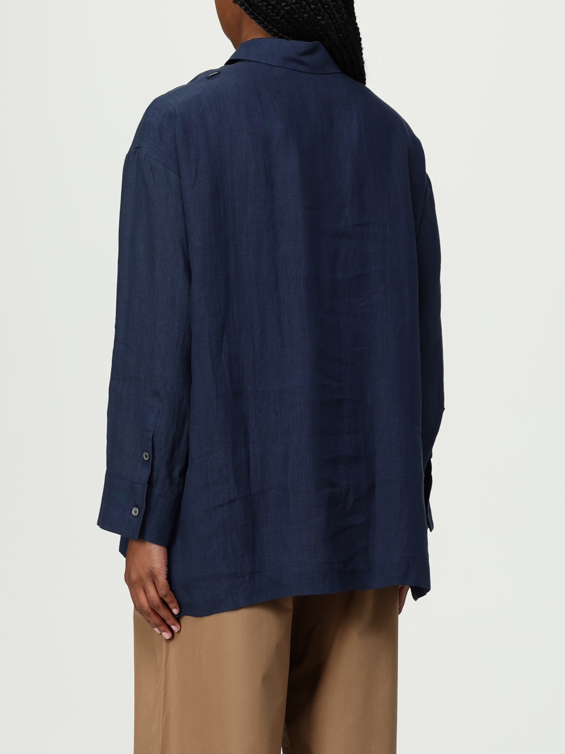 'S MAX MARA CAMICIA: Camicia 'S Max Mara in lino , Blue - Img 3