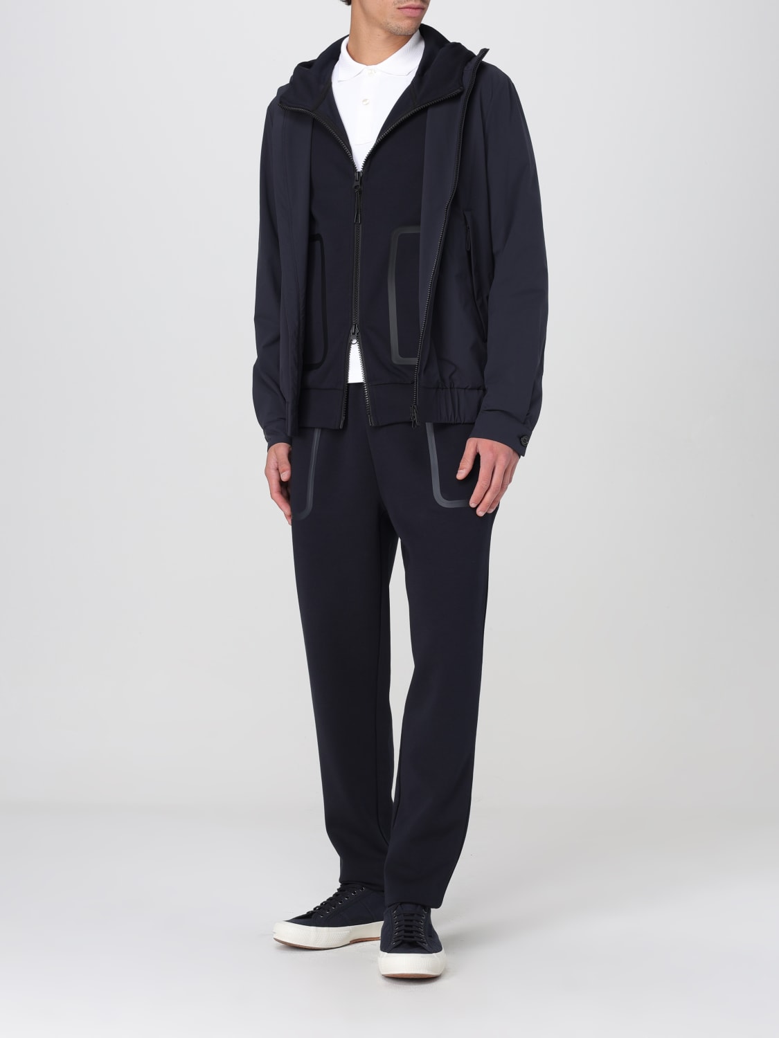 PEUTEREY FELPA: Felpa con cappuccio e zip Peuterey in tessuto tecnico, Blue - Img 2