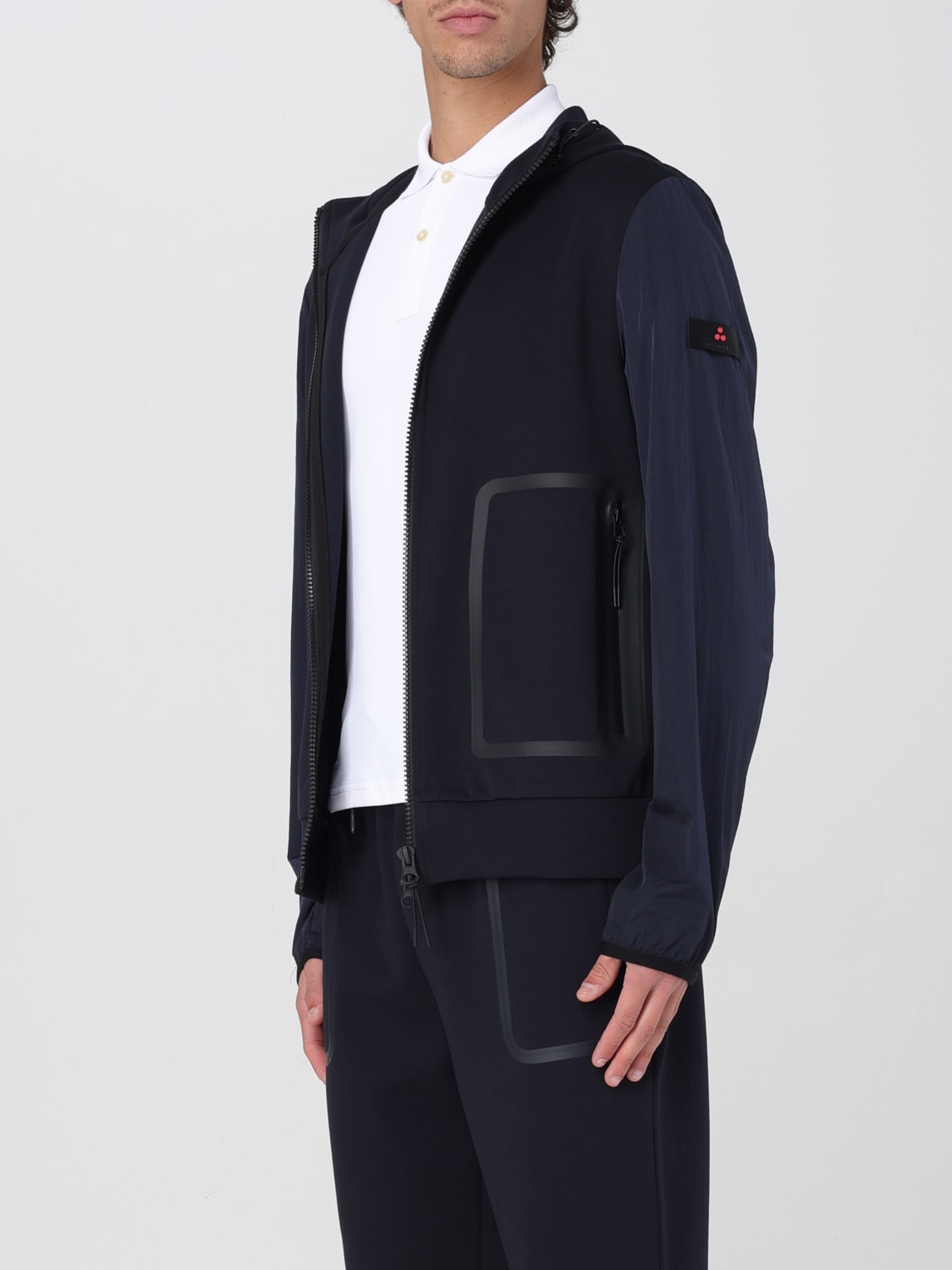 PEUTEREY FELPA: Felpa con cappuccio e zip Peuterey in tessuto tecnico, Blue - Img 4