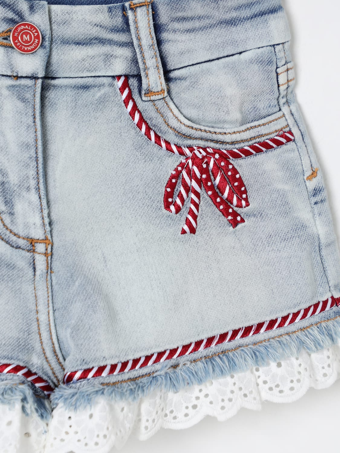 MONNALISA SHORTS: Shorts kinder Monnalisa, Denim - Img 3
