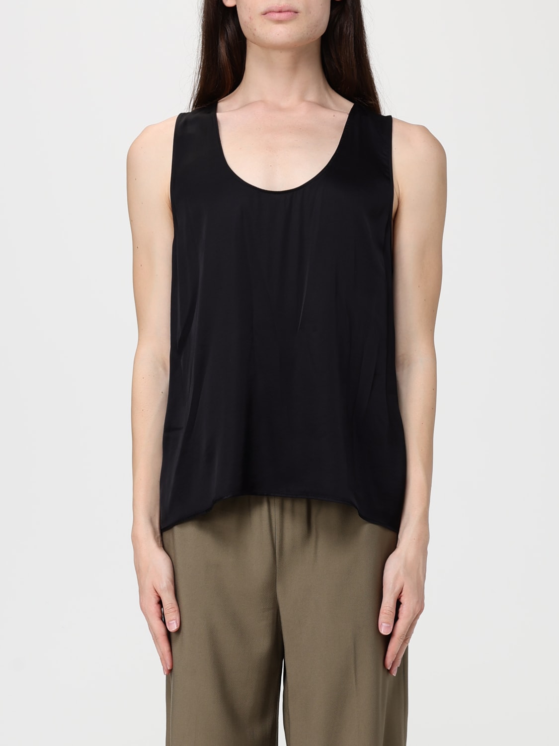LIU JO TOP: Liu Jo viscose tank top, Black - Img 1