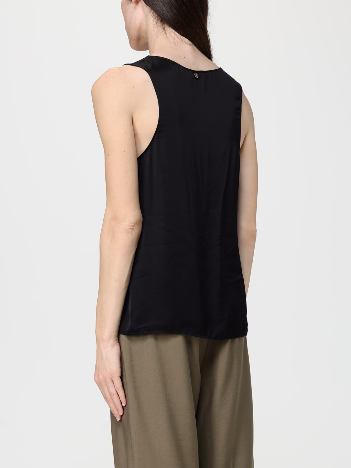 LIU JO TOP: Liu Jo viscose tank top, Black - Img 2