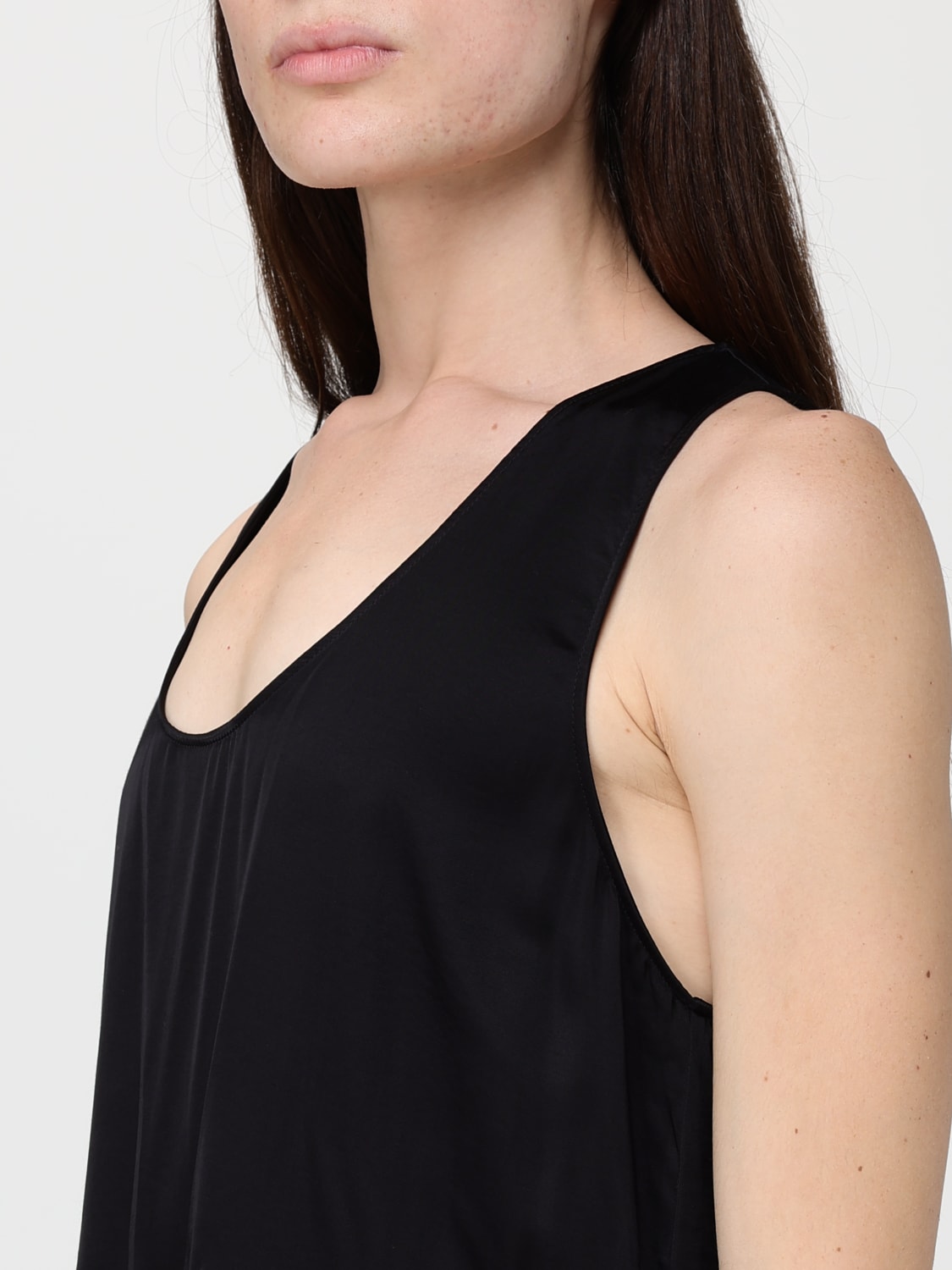 LIU JO TOP: Liu Jo viscose tank top, Black - Img 3