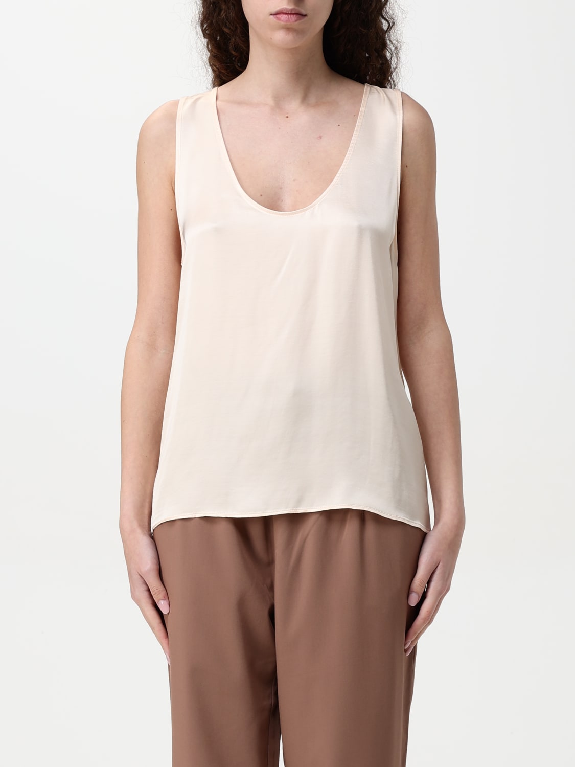 LIU JO TOP: Liu Jo viscose tank top, Champagne - Img 1