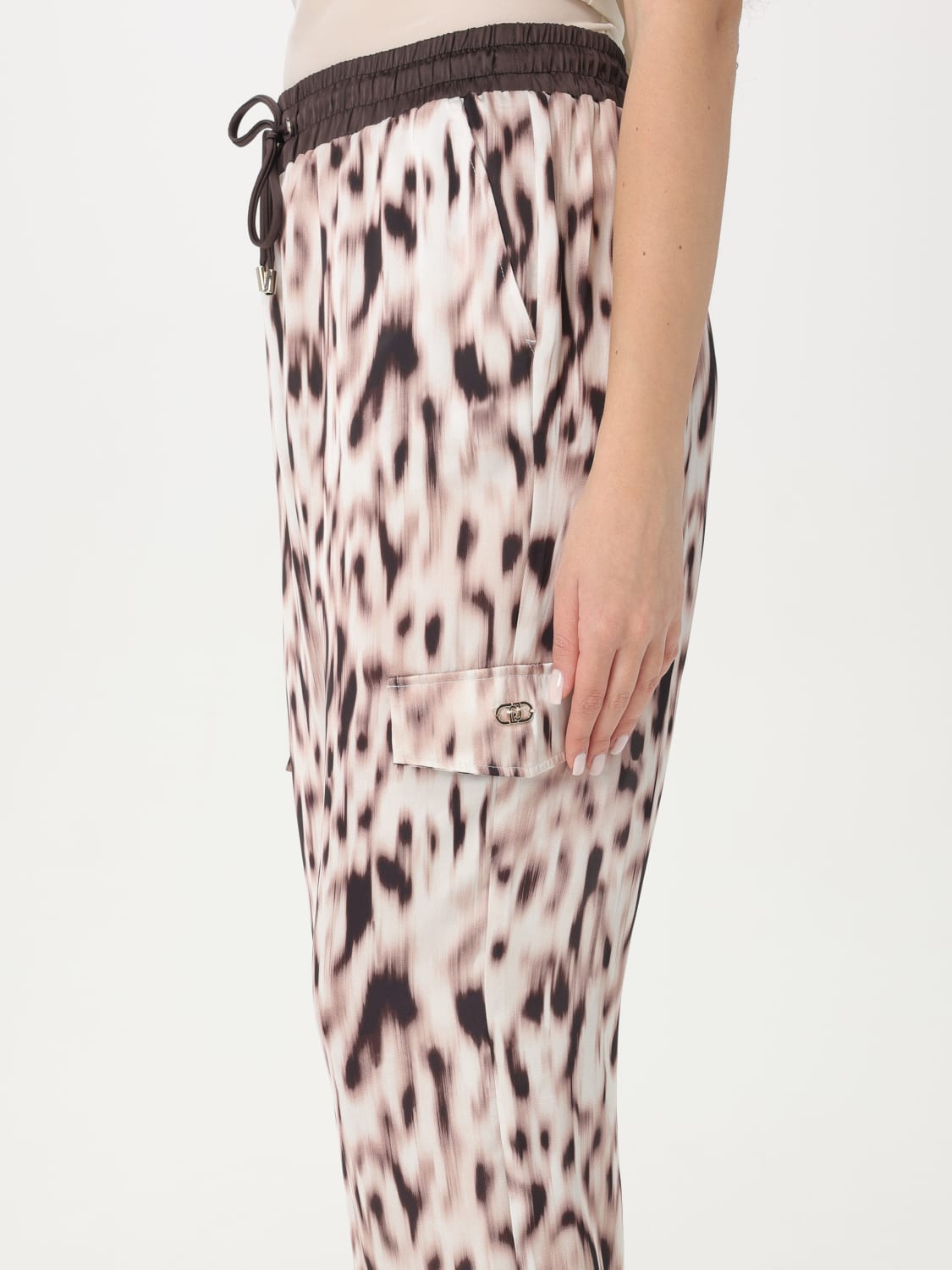 パンツ LIU JO Women Straight Pants TA5293 TS964 M9064 BROWN TA5293TS964 Liujo Printed Satin Jogging Pants