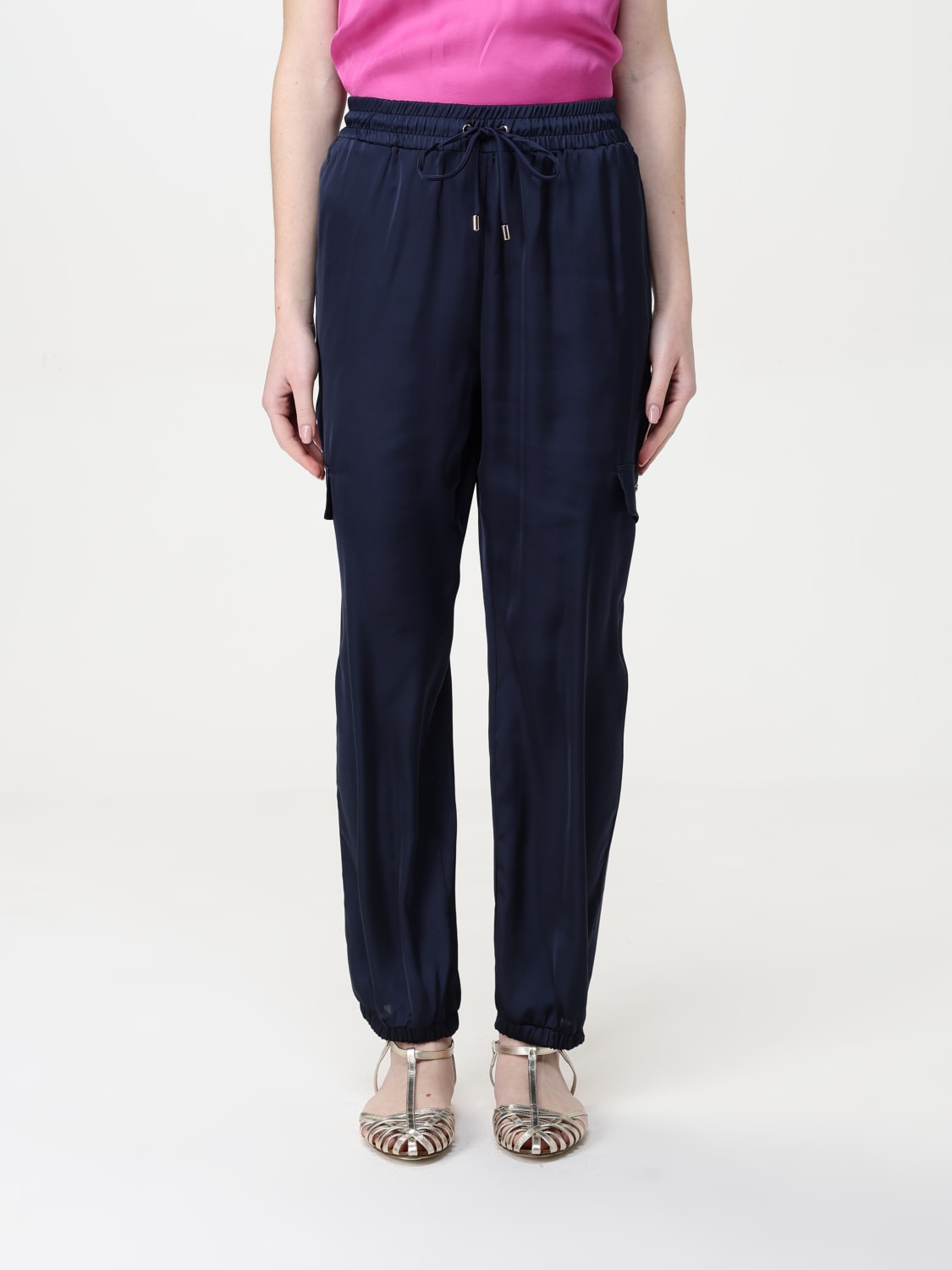 パンツ LIU JO Women Straight Pants TA5293 TS964 M9064 BROWN TA5293TS964 Liujo Printed Satin Jogging Pants