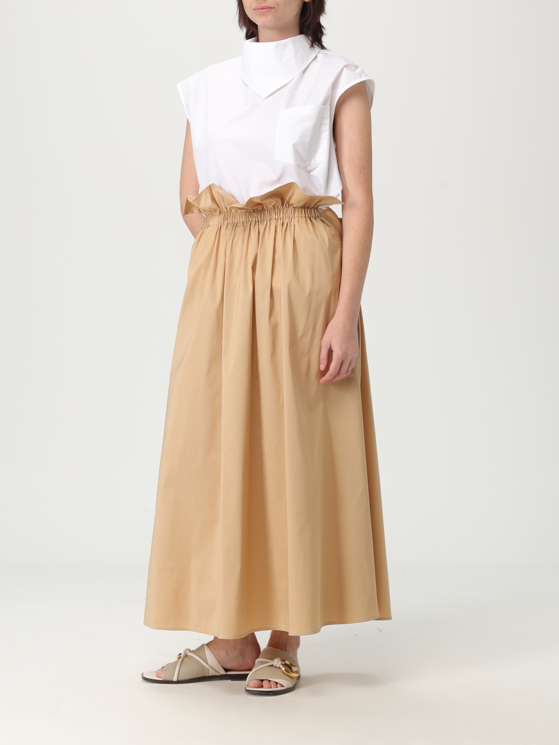 FABIANA FILIPPI GONNA: Gonna Fabiana Filippi in misto cotone , Sabbia - Img 2