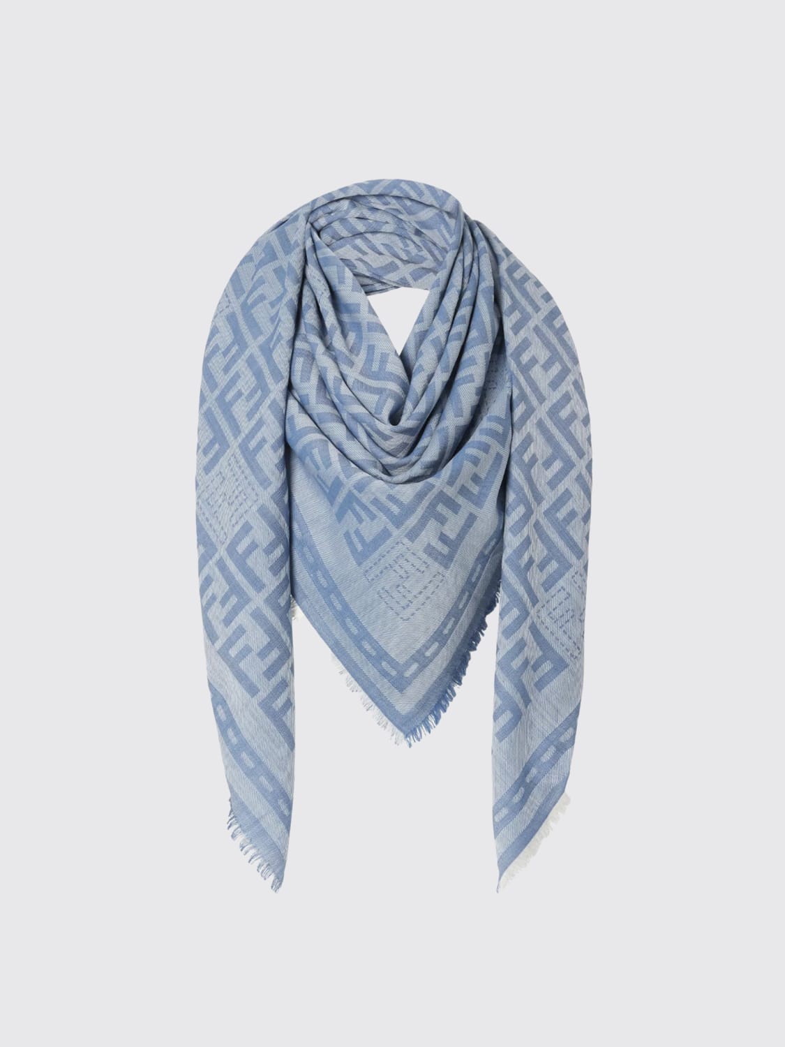FENDI: Scarf woman - Blue | Fendi scarf FXT069AUM1 online at