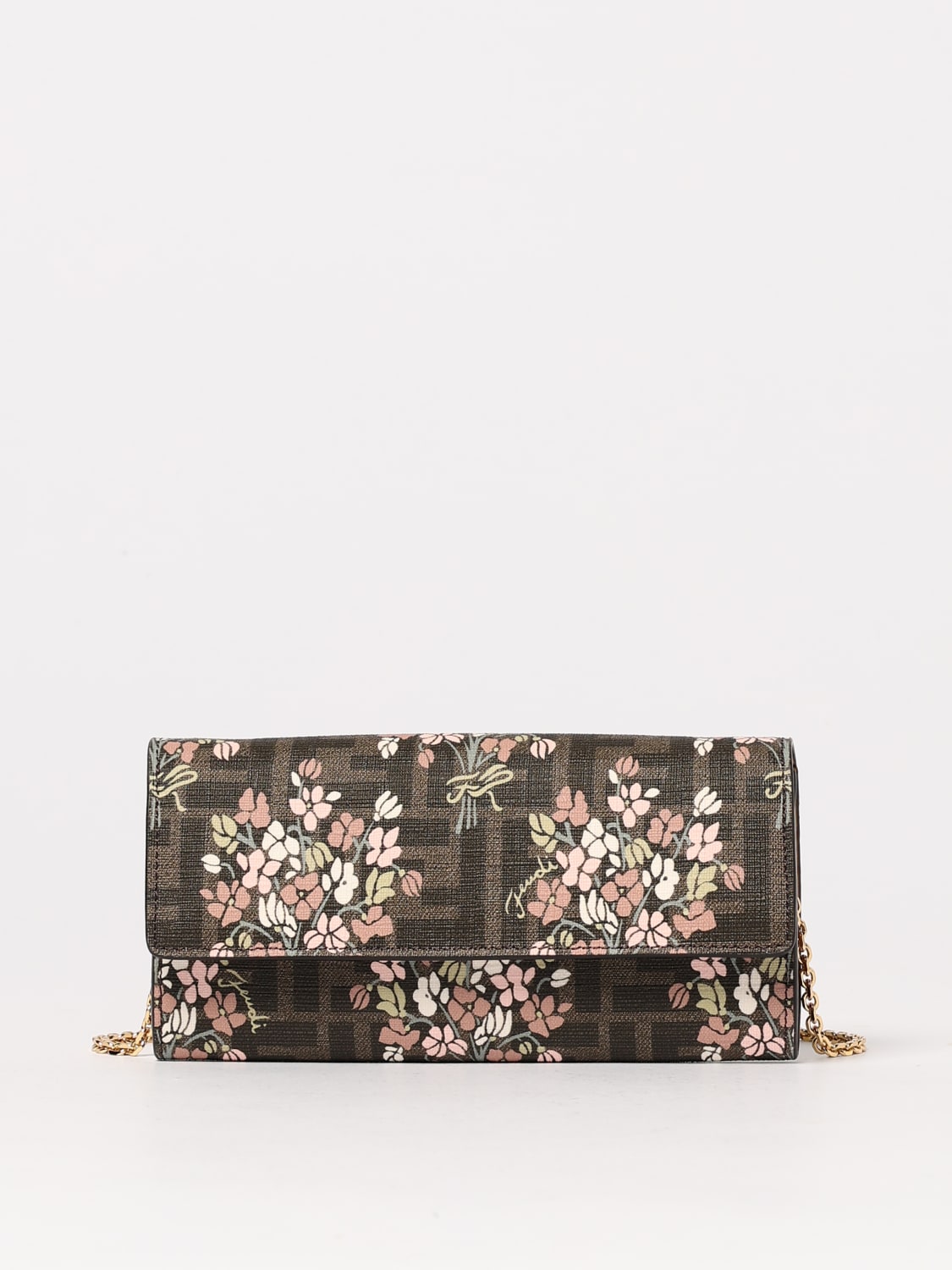 FENDI PORTEFEUILLE: Sac porté main femme Fendi, Marron - Img 1