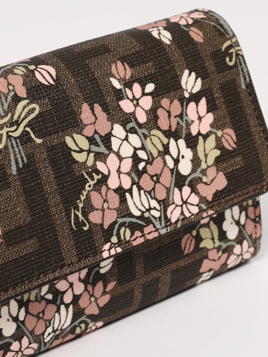 FENDI PORTEFEUILLE: Sac porté main femme Fendi, Marron - Img 3