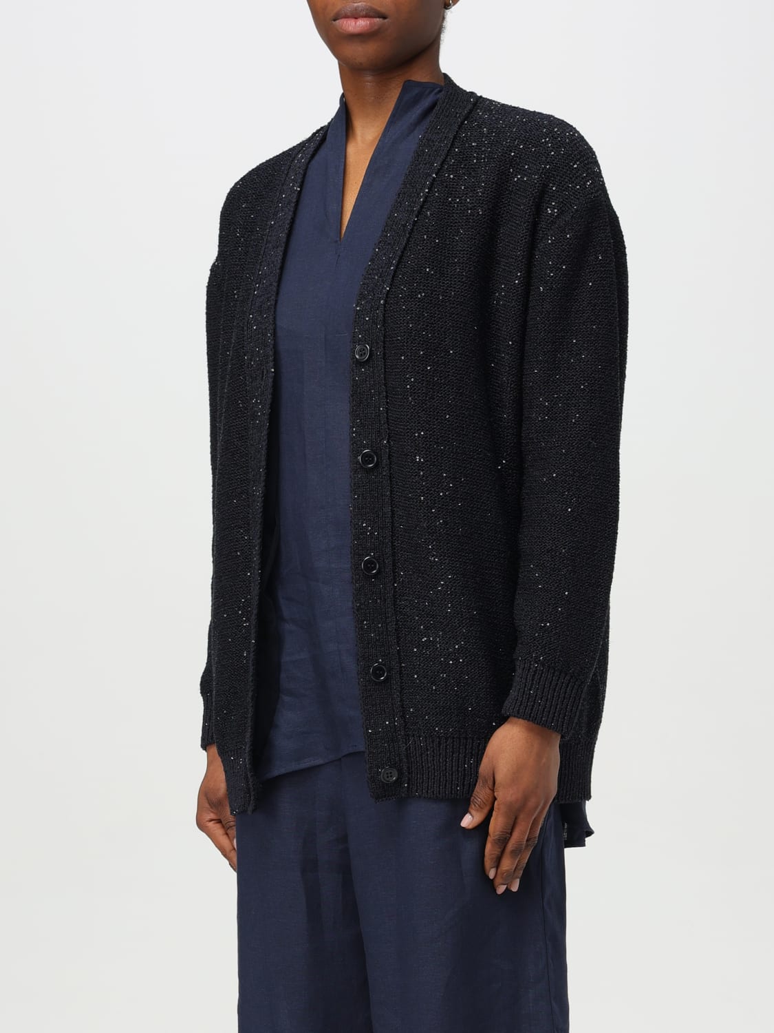 FABIANA FILIPPI JERSEY: Jersey mujer Fabiana Filippi, Azul Oscuro - Img 3