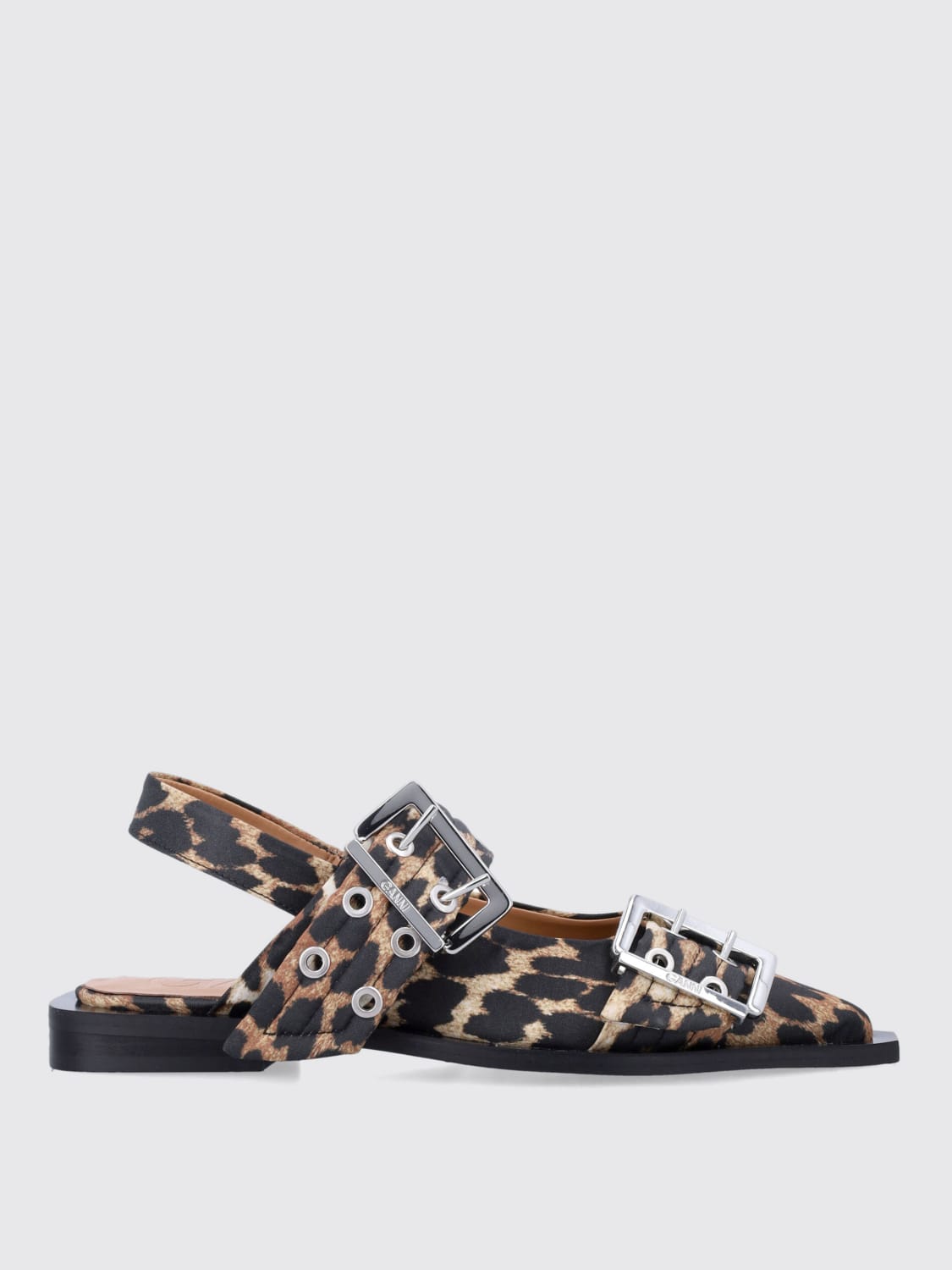 GANNI BALLET FLAT: Flat shoes woman Ganni, Brown - Img 1