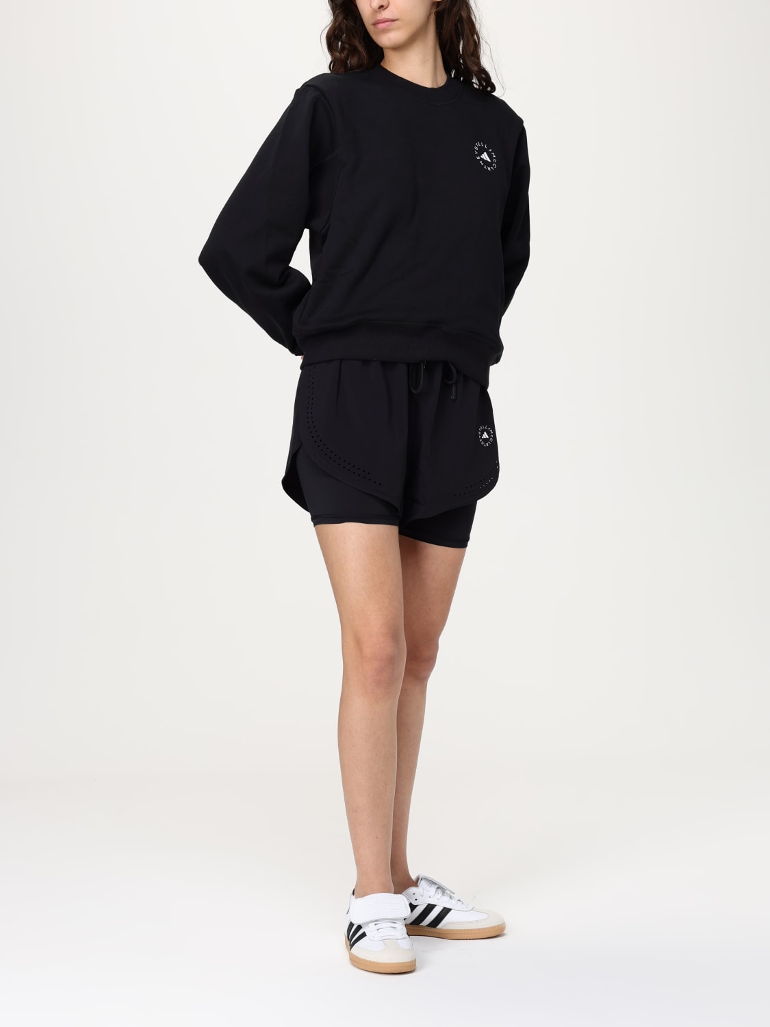 ADIDAS BY STELLA MCCARTNEY FELPA: Felpa a girocollo con logo Adidas by Stella McCartney, Nero - Img 2