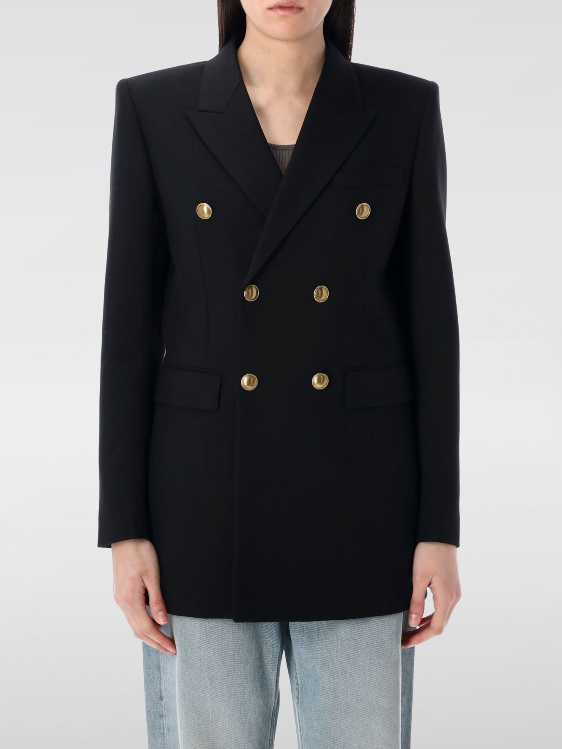 アウターその他 Saint Laurent JACKET (823641Y7B73) SAINT LAURENT: women's blazer - Black | Saint Laurent blazer