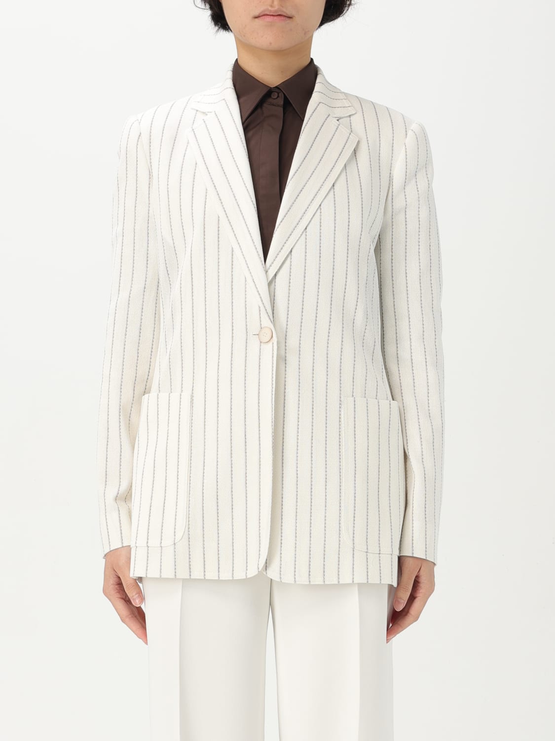アウターその他 MAX MARA Woman Blazer White 2511911022600 001 MAX MARA: women's blazer - White | Max Mara blazer