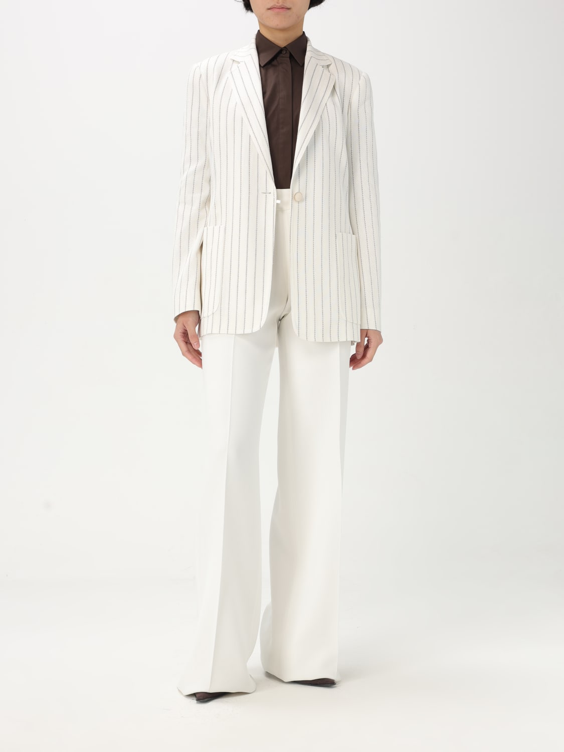 スーツ MAX MARA Women Suit Jackets 2511911022001 White Women's Elegant Formalwear Outfits and Suits | Max Mara