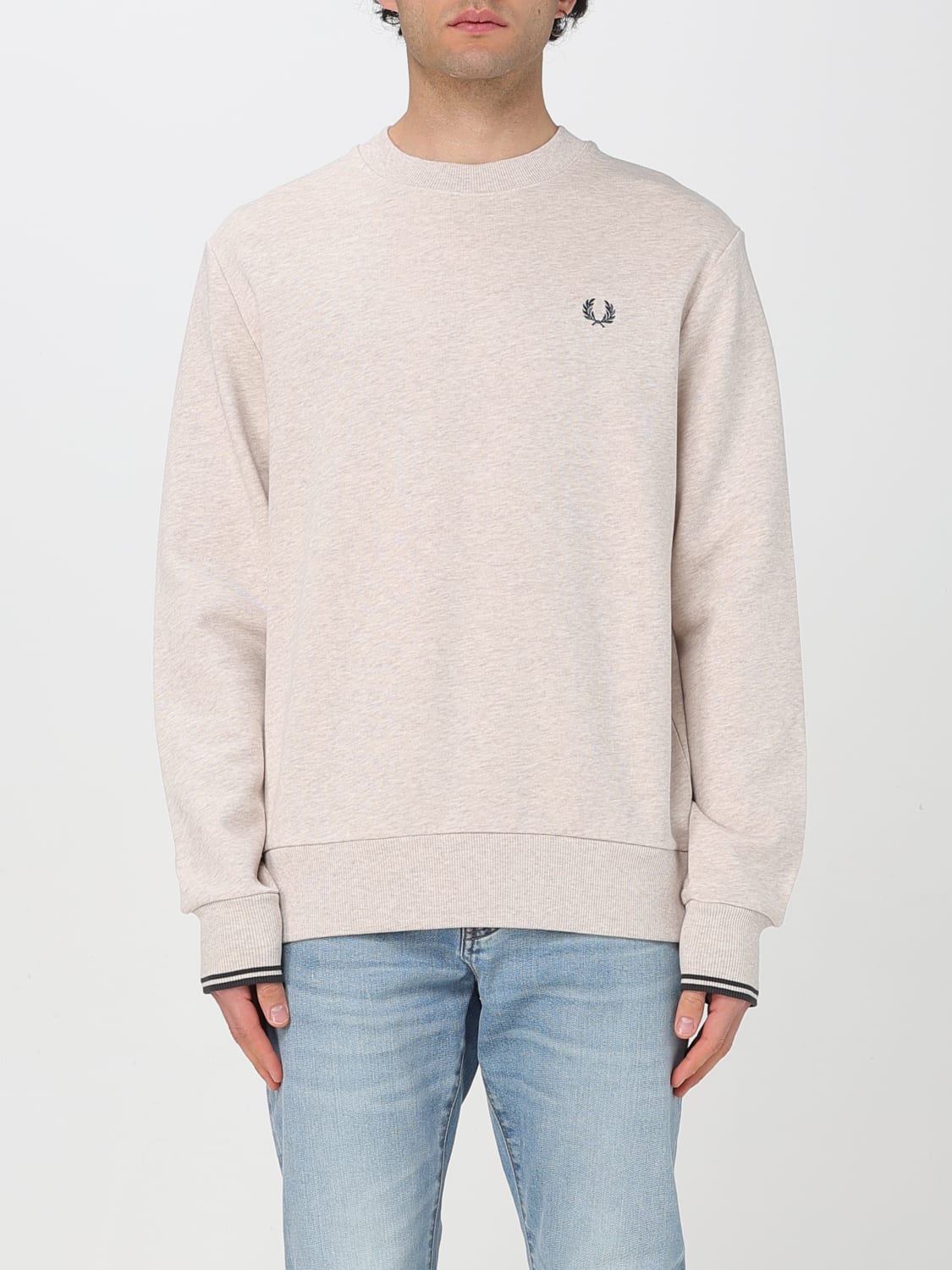 FRED PERRY SWEATSHIRT: Pullover herren Fred Perry, Beige - Img 1