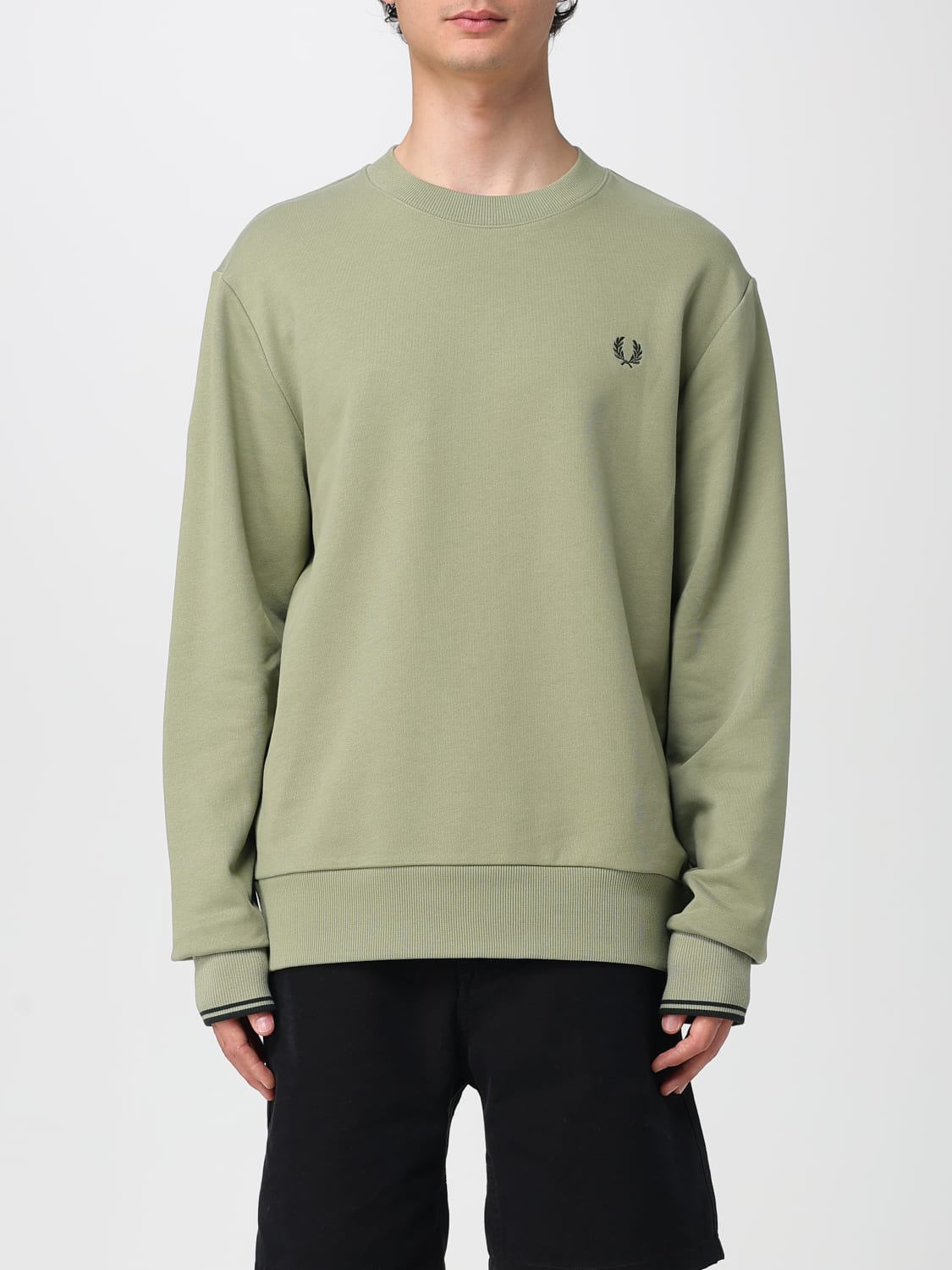 FRED PERRY SWEATSHIRT: Pullover herren Fred Perry, Moosgrün - Img 1