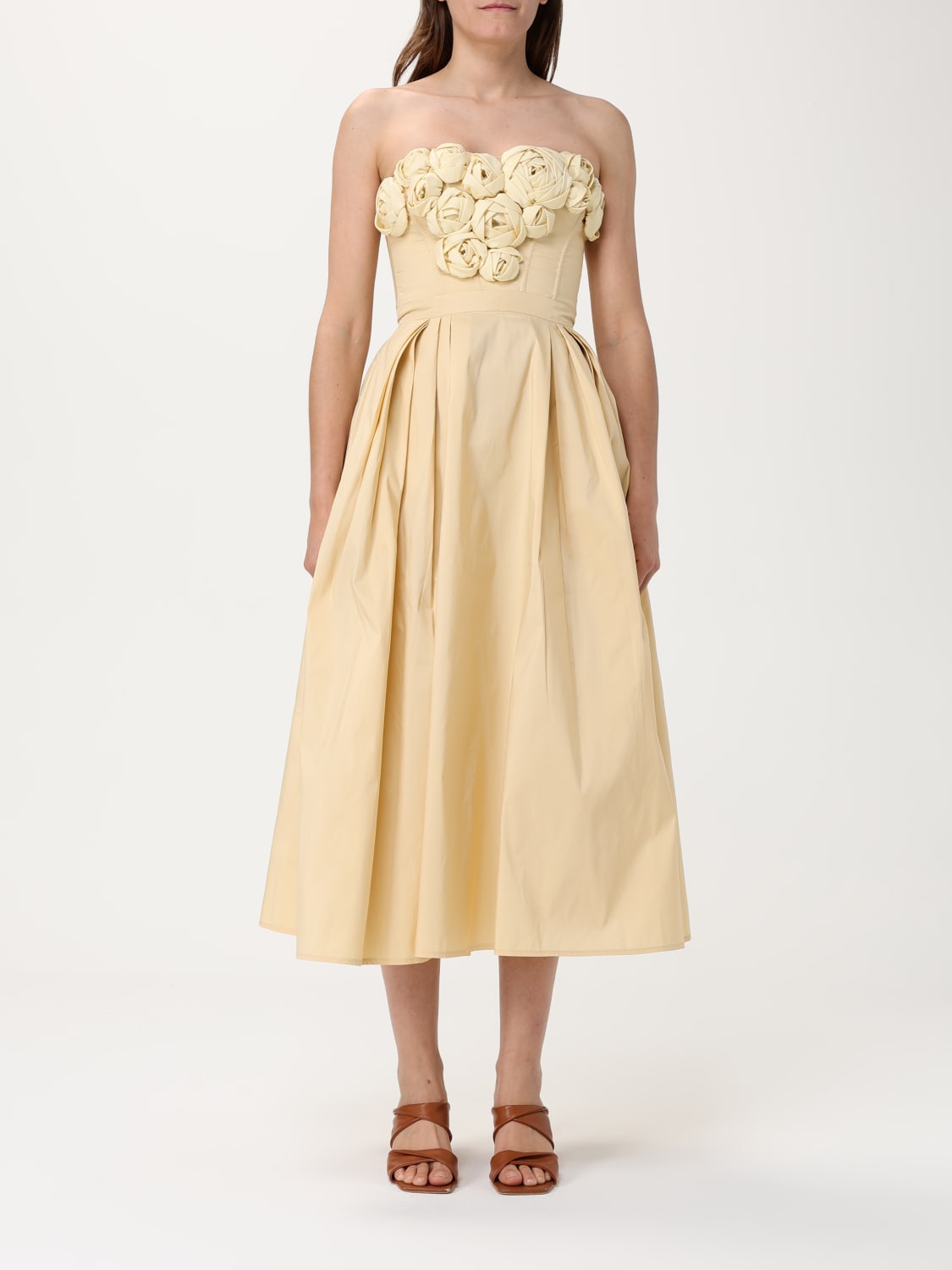 ワンピース ELISABETTA FRANCHI Woman Dress Natural AB777 AR6 ELISABETTA FRANCHI: Dress woman - Yellow | Elisabetta
