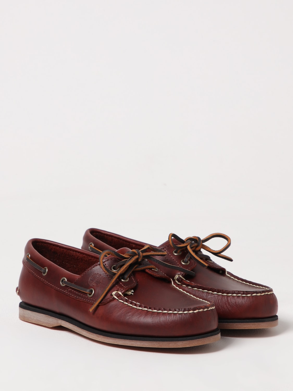 TIMBERLAND MOCASSINI: Mocassino Eye Boat Timberland in pelle , Marrone - Img 2