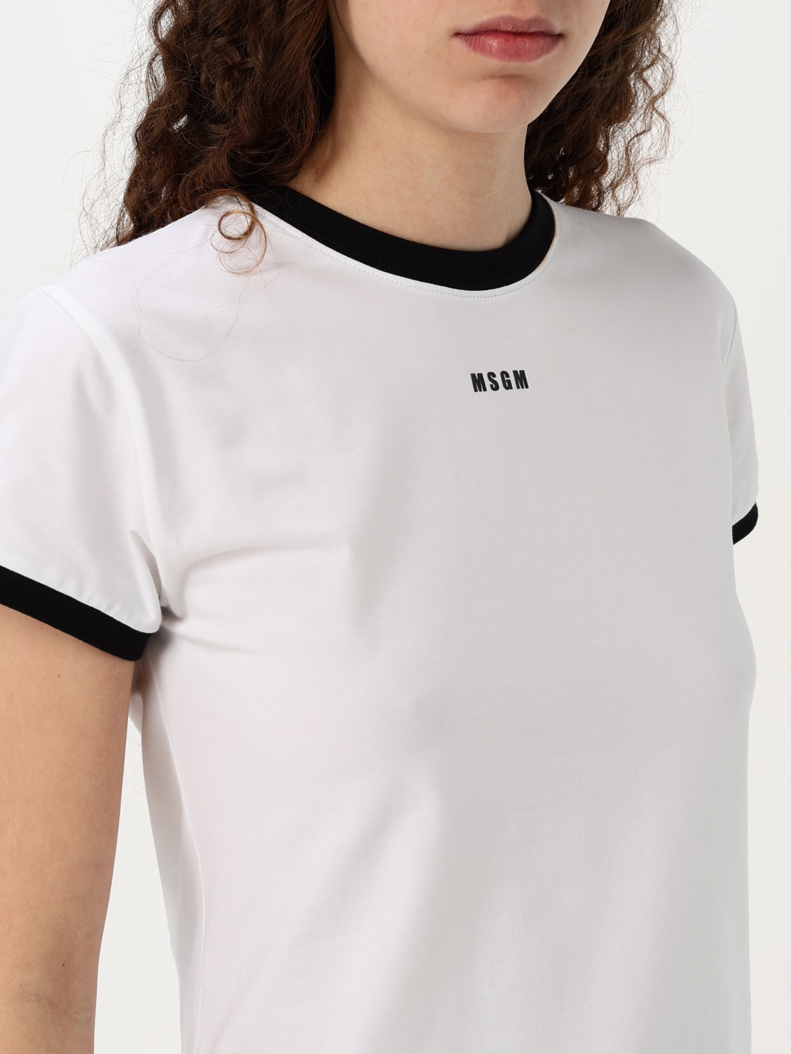 Tシャツ・カットソー MSGM Woman T-Shirt White 3841MDM84C257140 01 MSGM Woman T-Shirt White 3841MDM84C257140 01