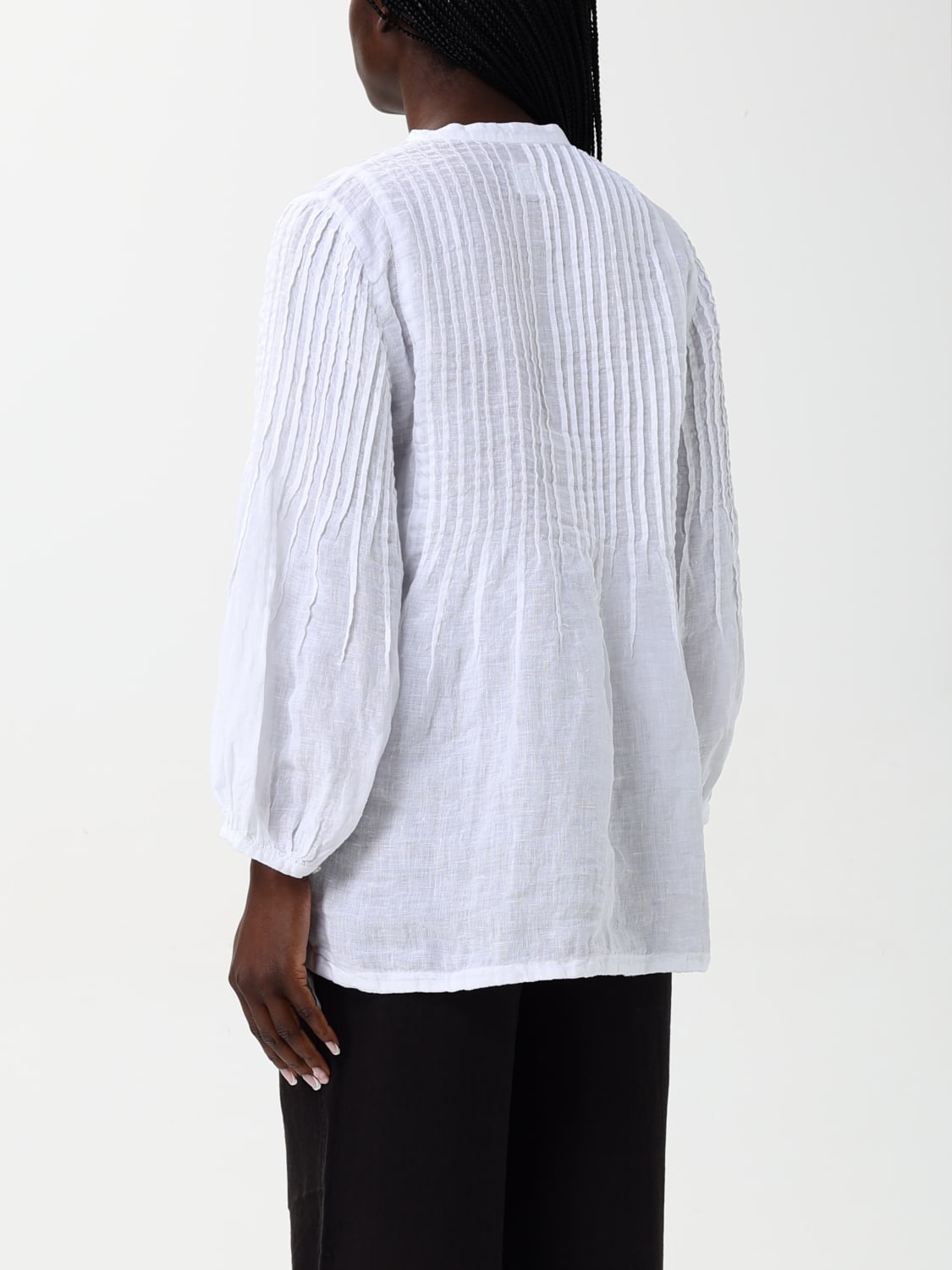 120% LINO TOP: Top woman 120% Lino, White - Img 2