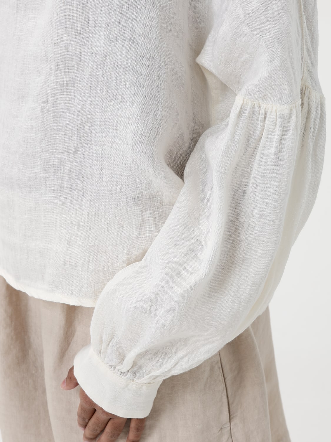 120% LINO SHIRT: Shirt woman 120% Lino, Milk - Img 3