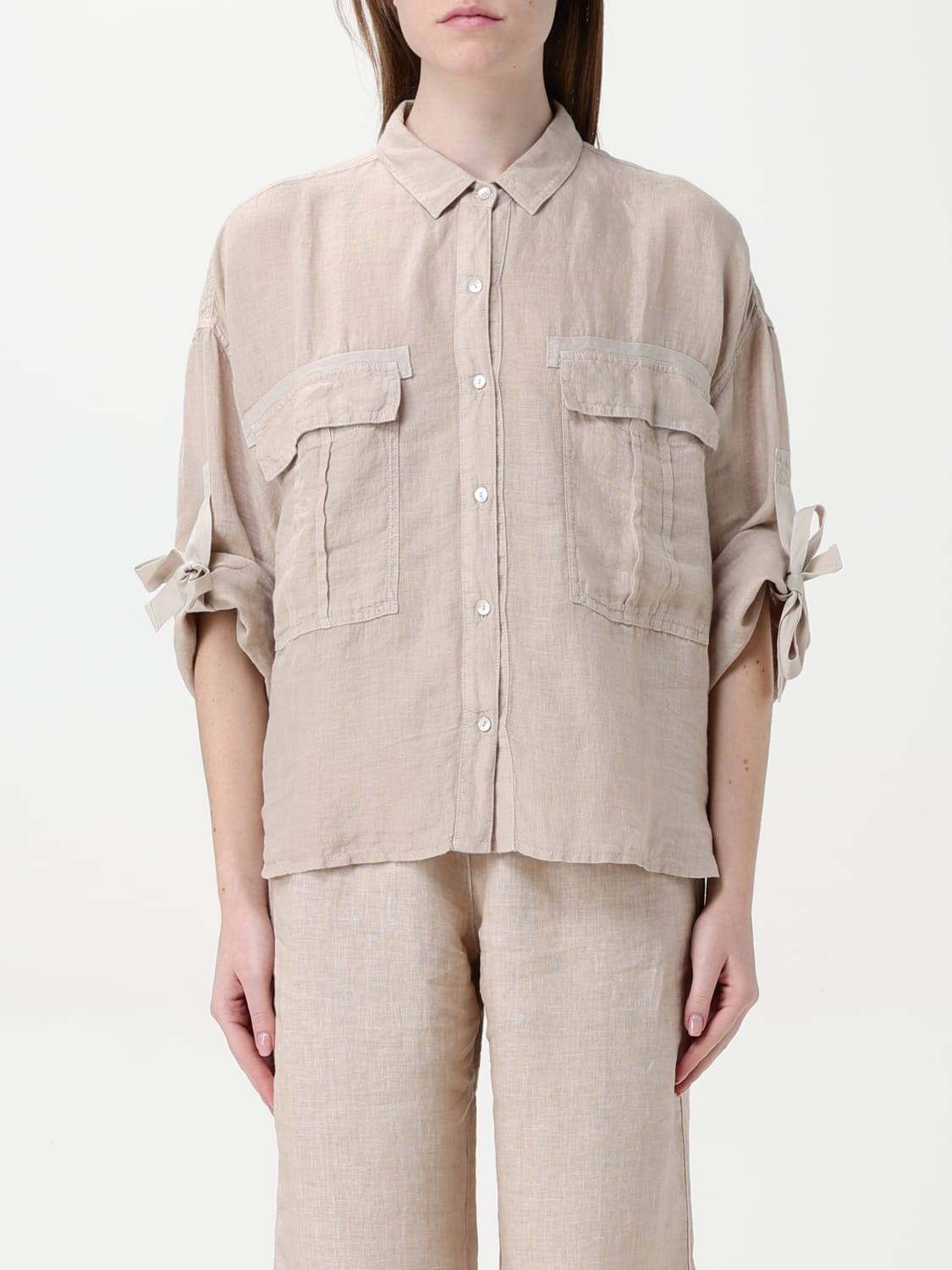 120% LINO CHEMISE: Chemise femme 120% Lino, Sable - Img 1