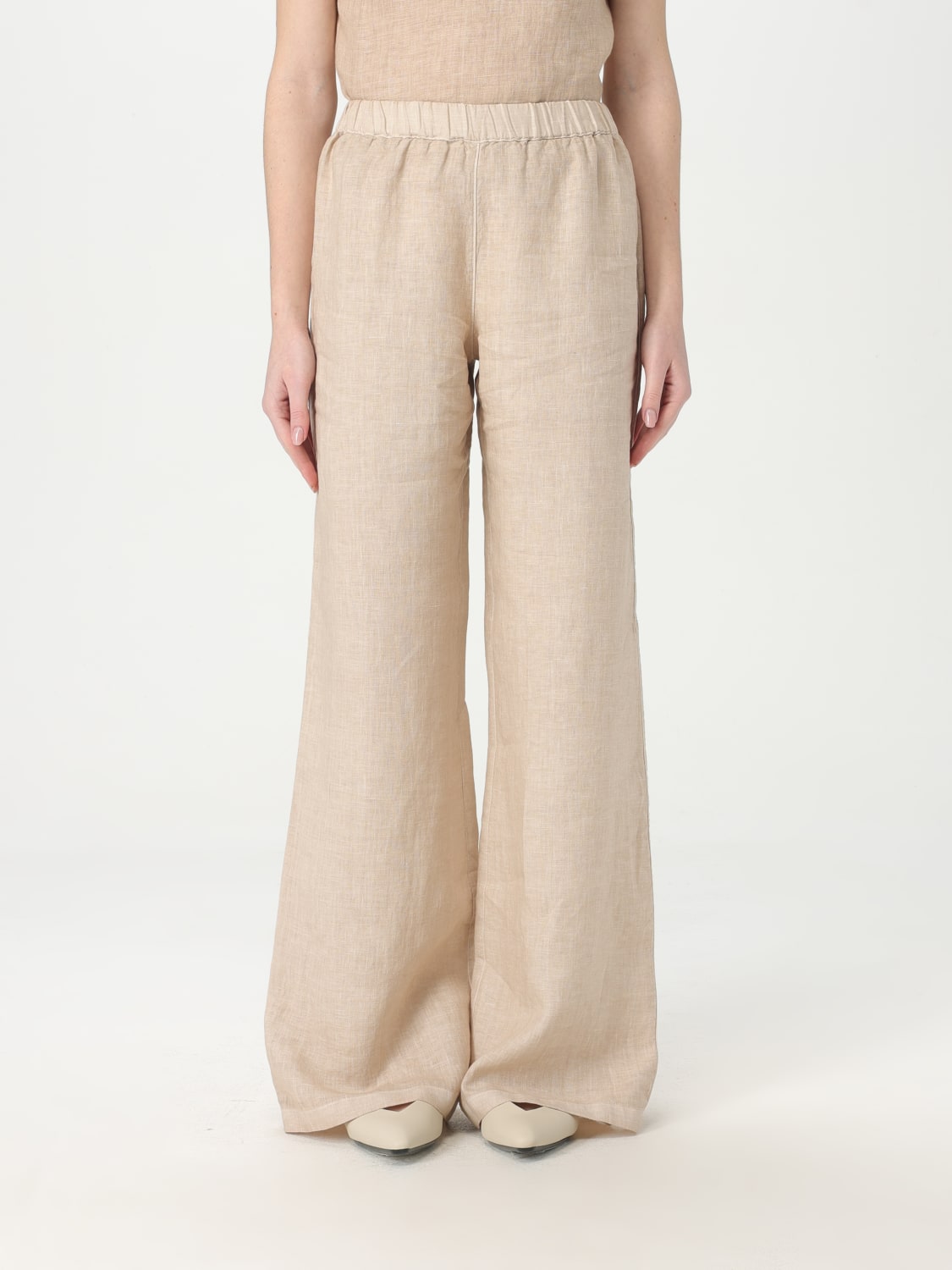 パンツ 120% LINO Woman Pants Beige 32ALIW2297000F75332ALIW S00095 120% LINO: Pants woman - Beige | 120% Lino pants