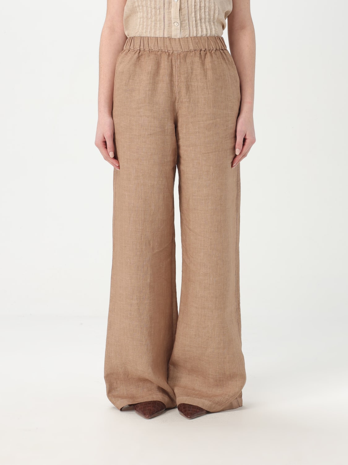 120% LINO PANTS: Pants woman 120% Lino, Tobacco - Img 1